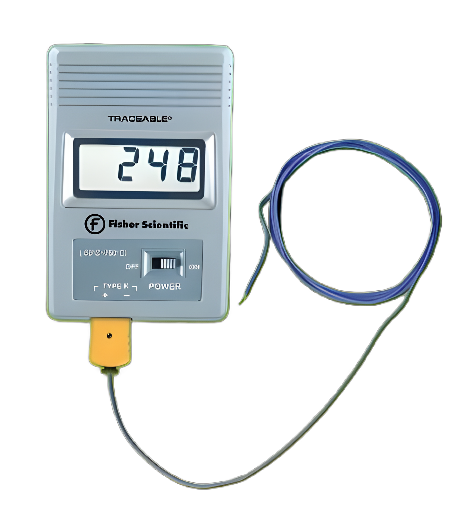 Digital Thermometer Fisherbrand™ Traceable® Fahrenheit / Celsius -58° to +1382°F (-50° to +750°C) Type K Beaded Probe Handheld Battery Operated