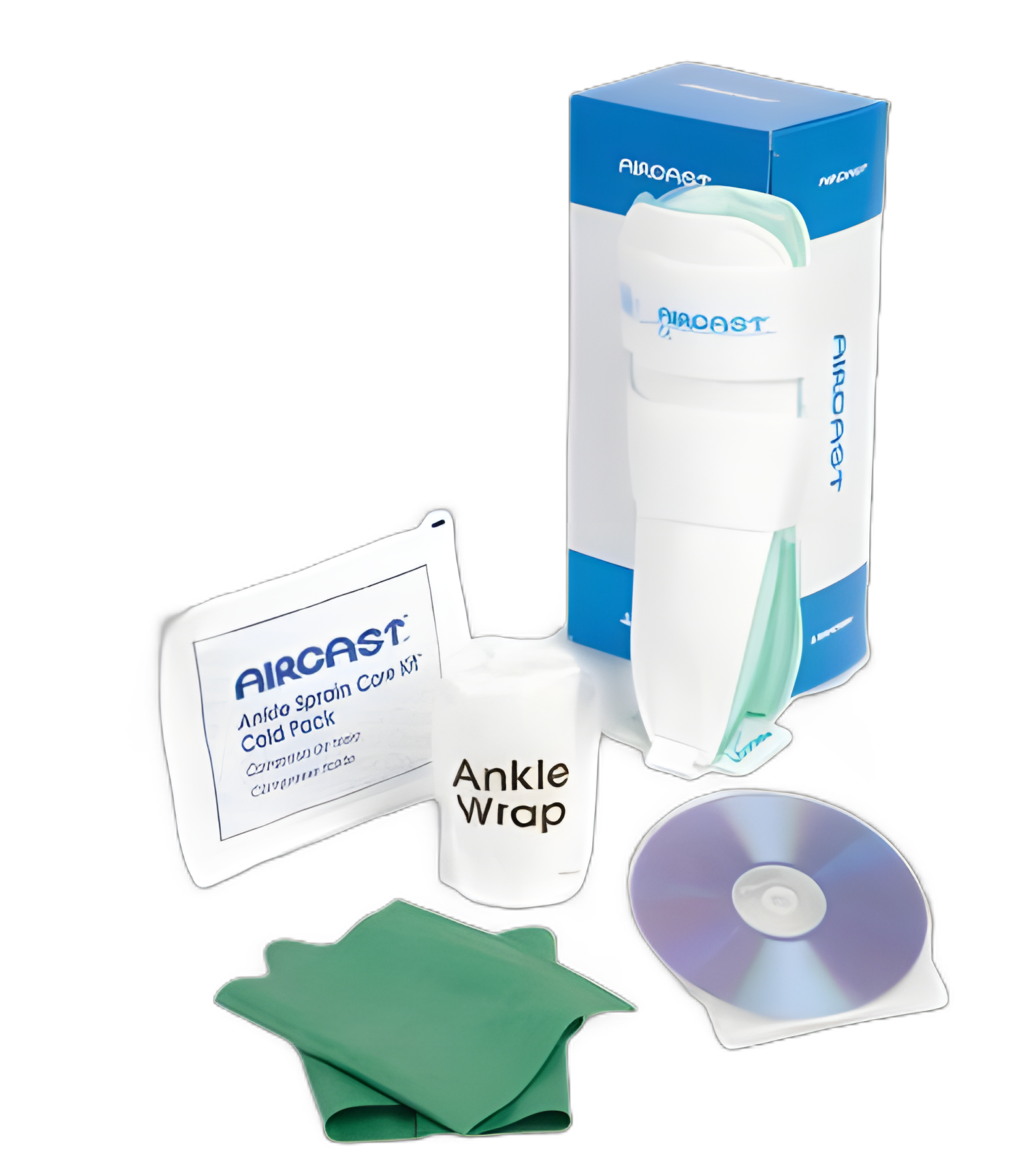 Ankle Sprain Management Kit Ankle Sprain Care Kit™ Includes: Medium Air-Stirrup* Ankle Brace for Right Ankle, Ankle Wrap, Cold Pack, Exercise Band, Instructional DVD and Booklet