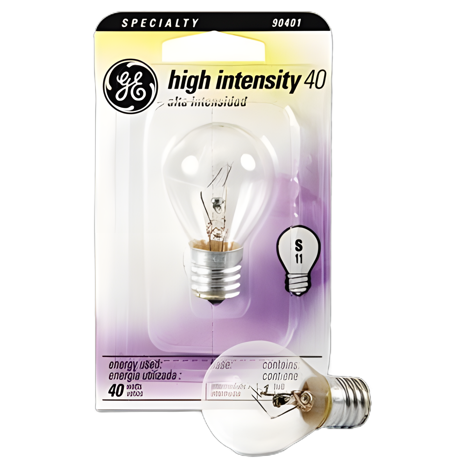 Incandescent S11 Appliance Light Bulb, 40 W, Clear