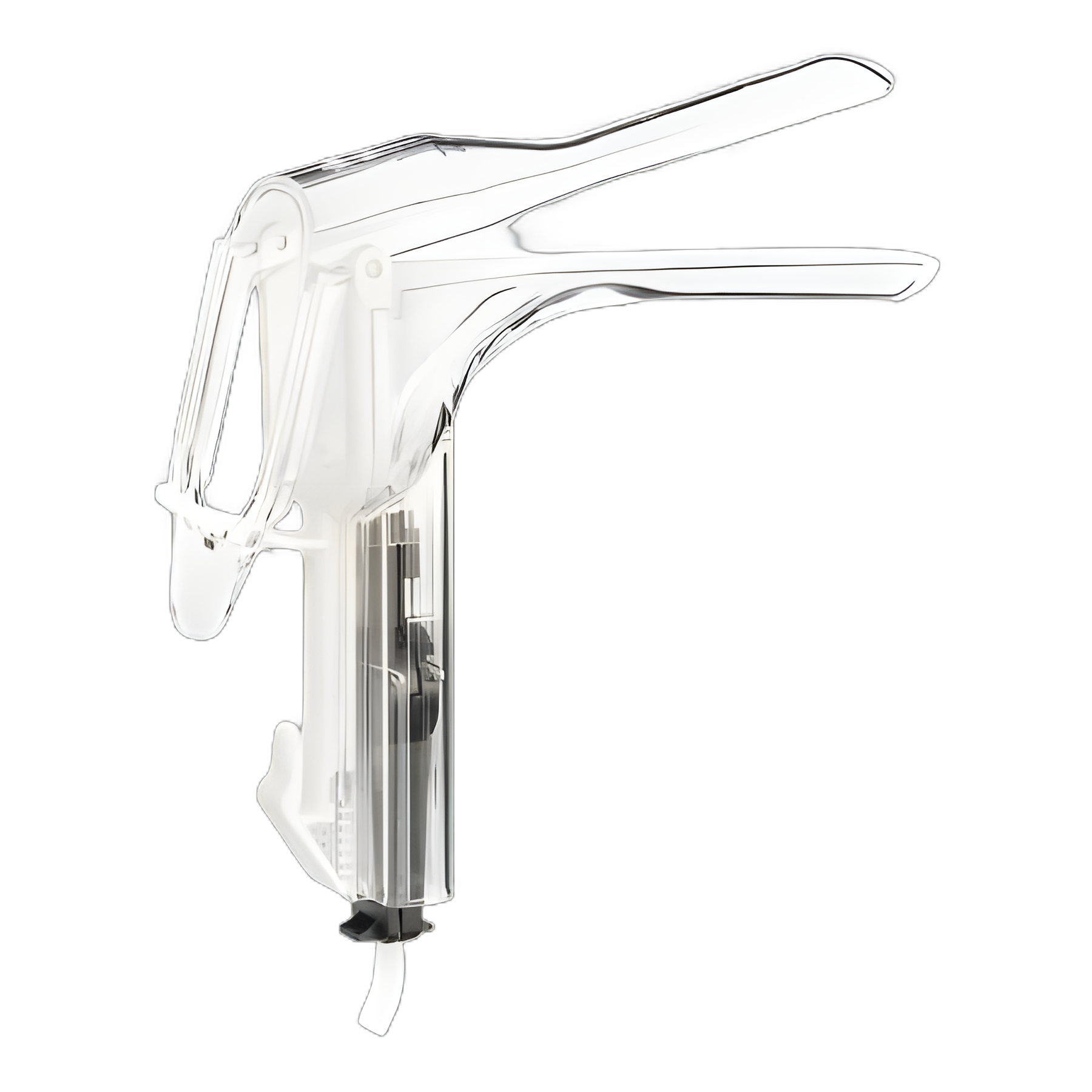 Vaginal Speculum KleenSpec® 590 Series Premium Pederson NonSterile Office Grade Acrylic Small Double Blade Duckbill Disposable Built-In Light Source