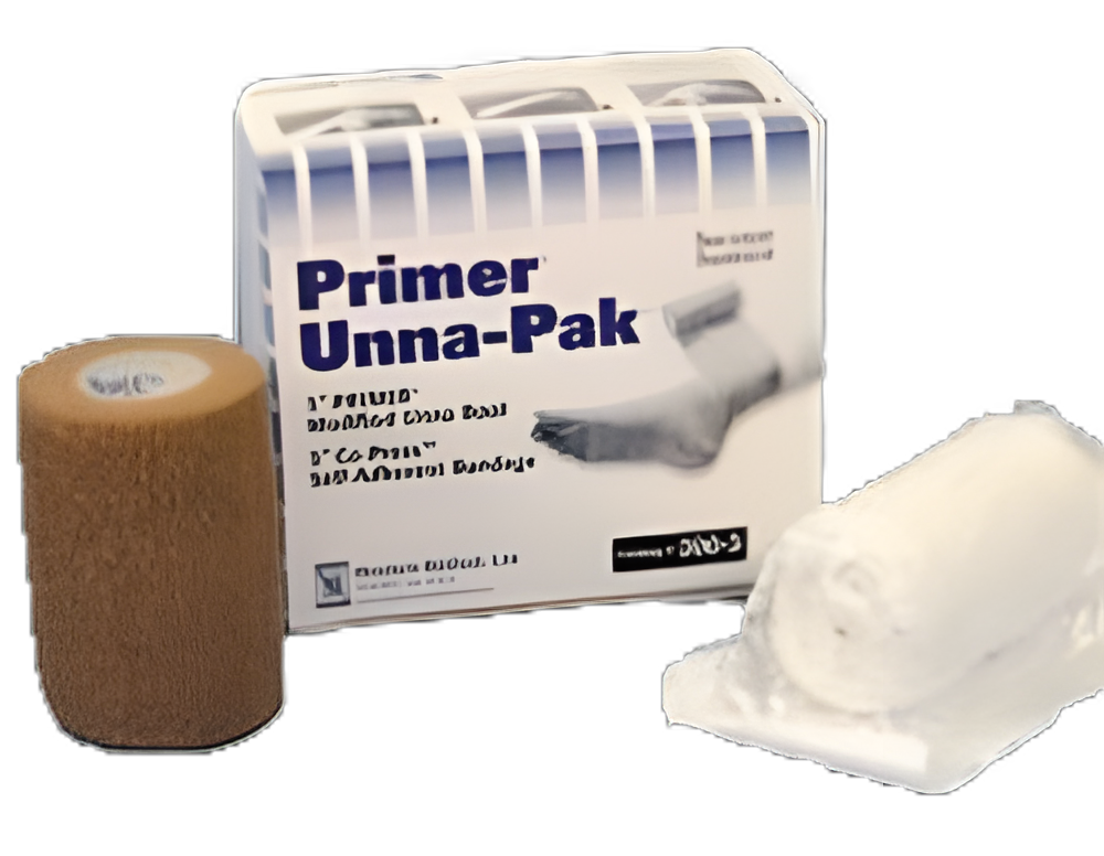 Unna Boot / Self Adherent Bandage Primer® Unna Pack Zinc Oxide 4 Inch X 10 Yard / 3 Inch X 5 Yard