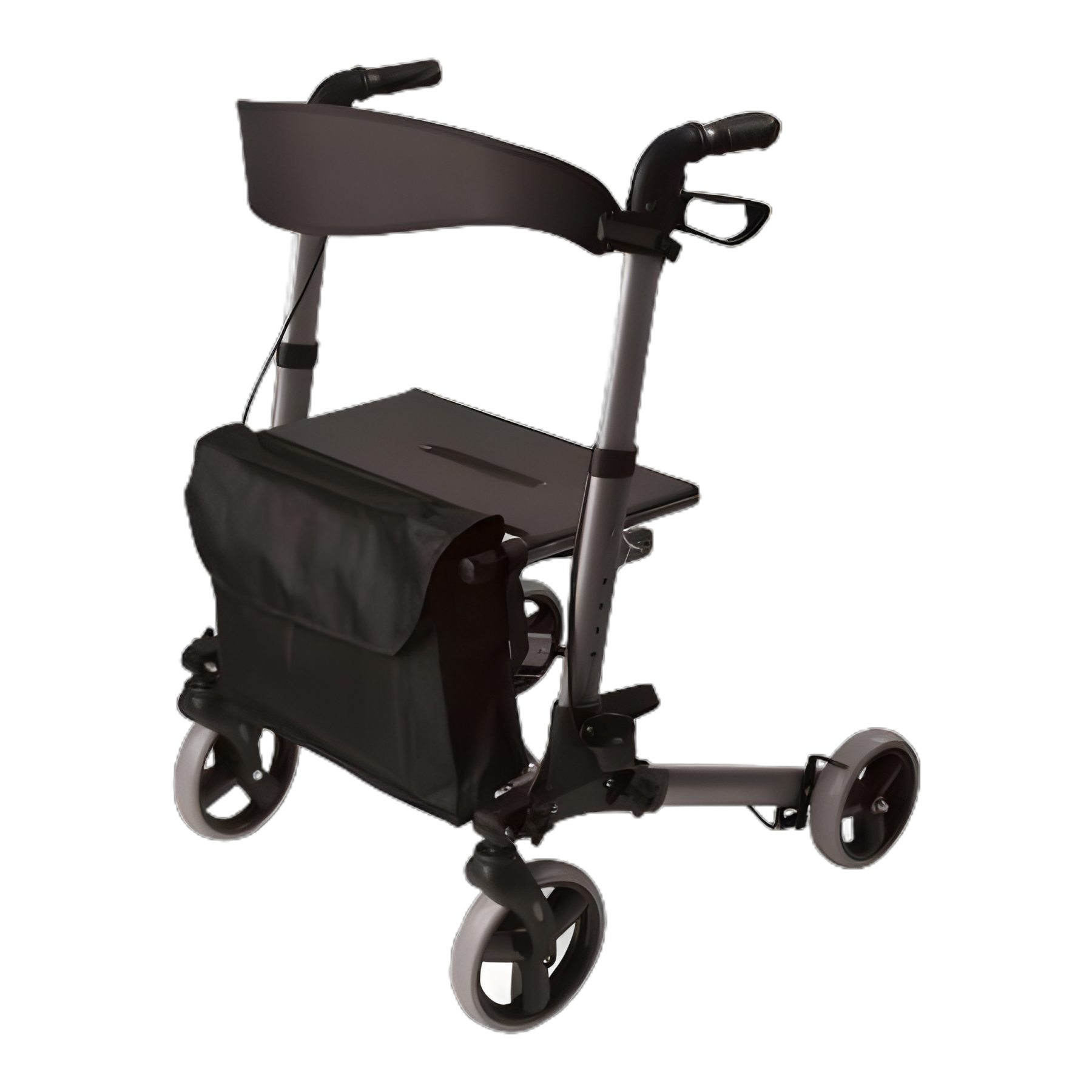 HealthSmart Gateway 4 Wheel Rollator - Lightweight, Adjustable, Folding Aluminum Frame, Titanium Gray