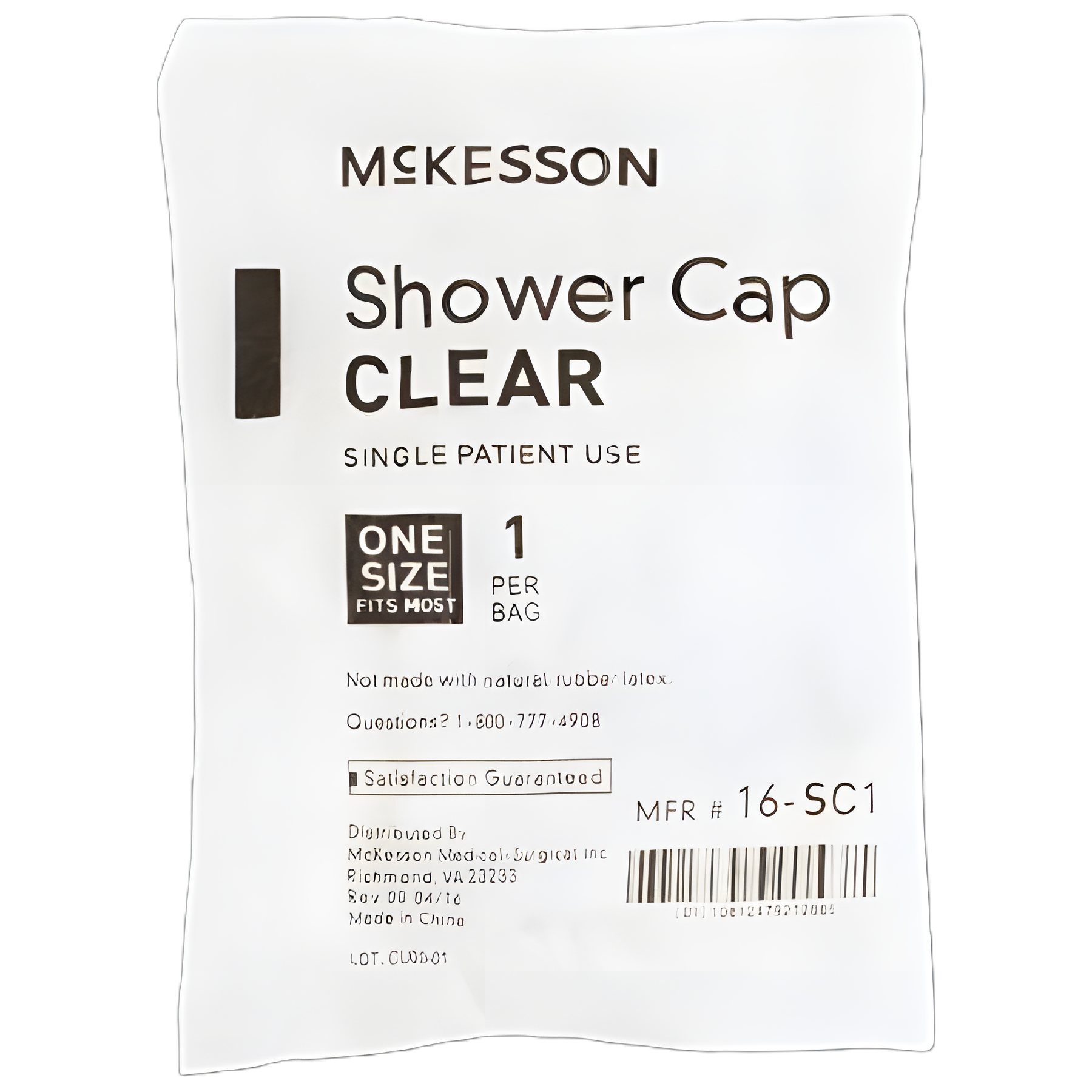 Shower Cap McKesson One Size Fits Most Clear