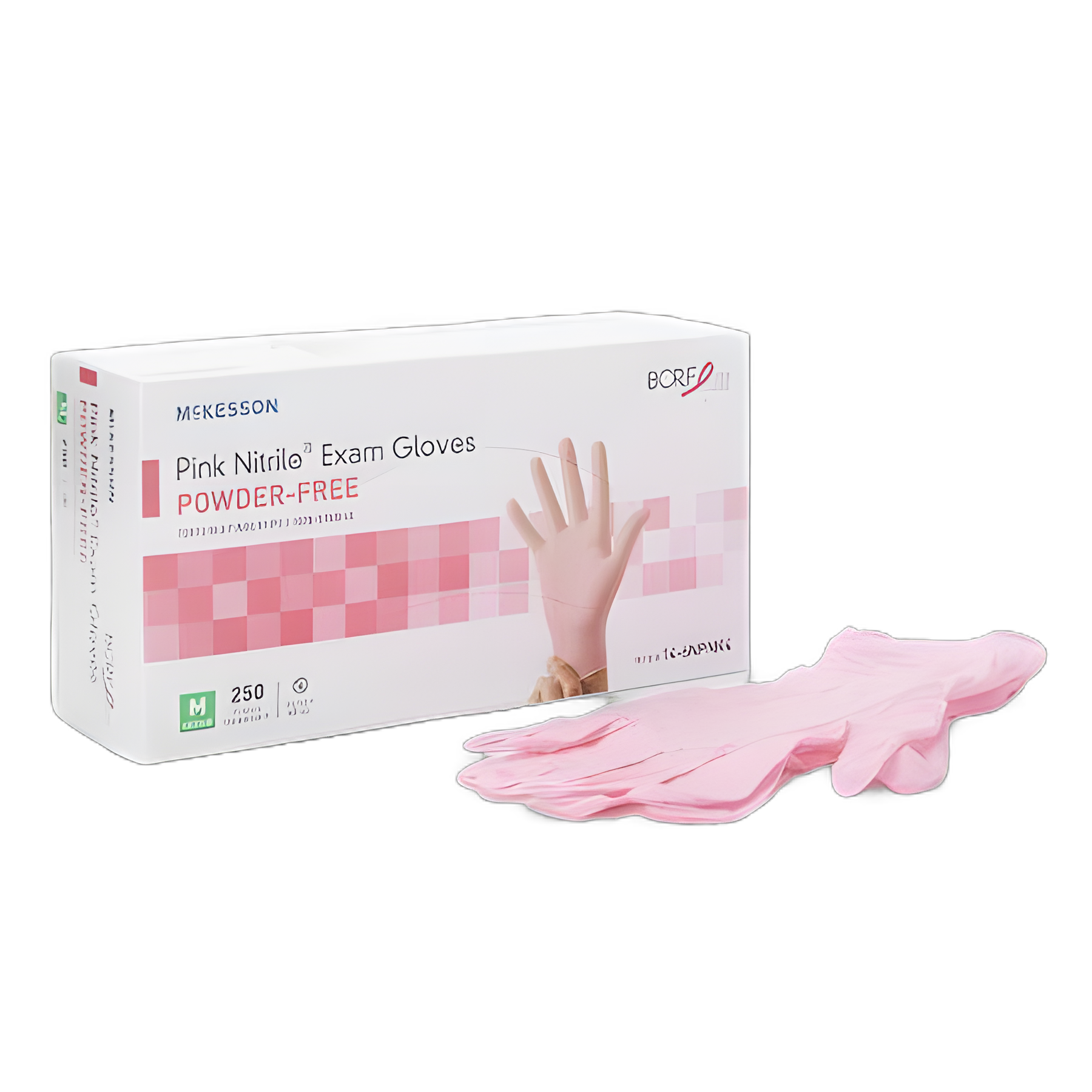 McKesson Pink Nitrile Exam Gloves, Medium - Powder-Free, Non-Sterile, Ambidextrous