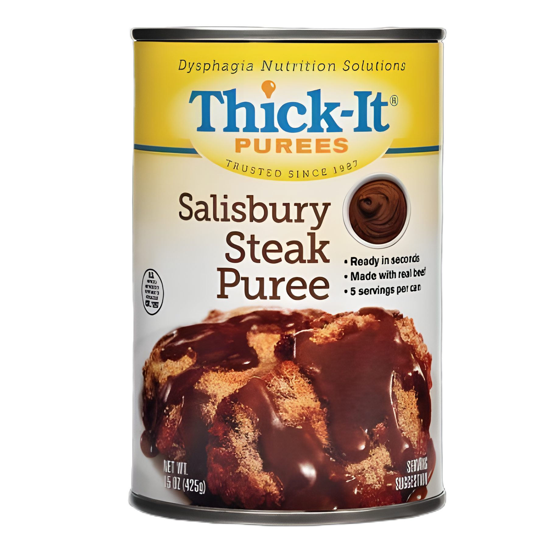 Thickened Food Thick-It® 15 oz. Can Salisbury Steak Flavor Puree IDDSI Level 4 Extremely Thick/Pureed