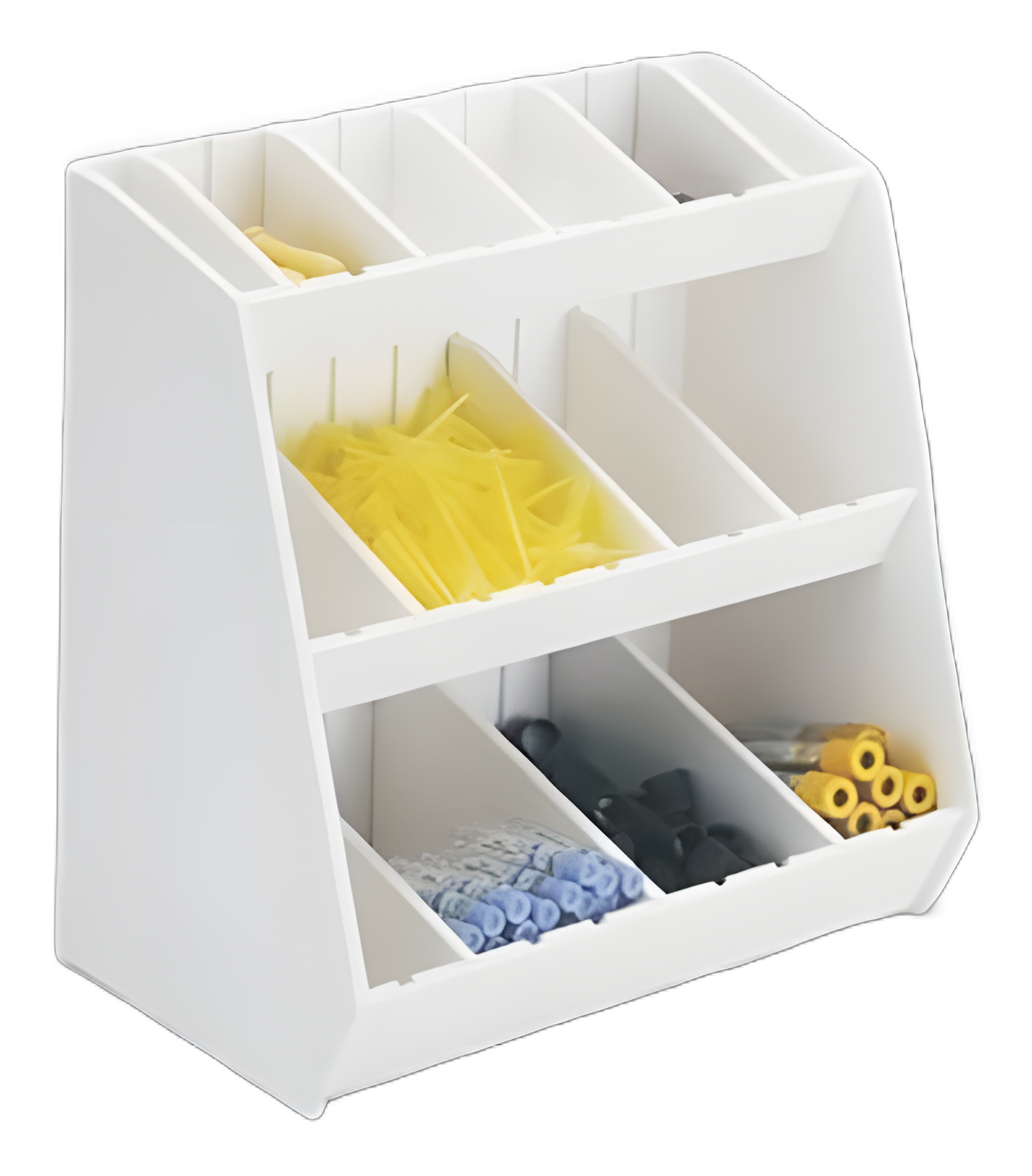 TrippNT White PVC Medical Storage Bin 7x12x12 Inch with Adjustable Dividers