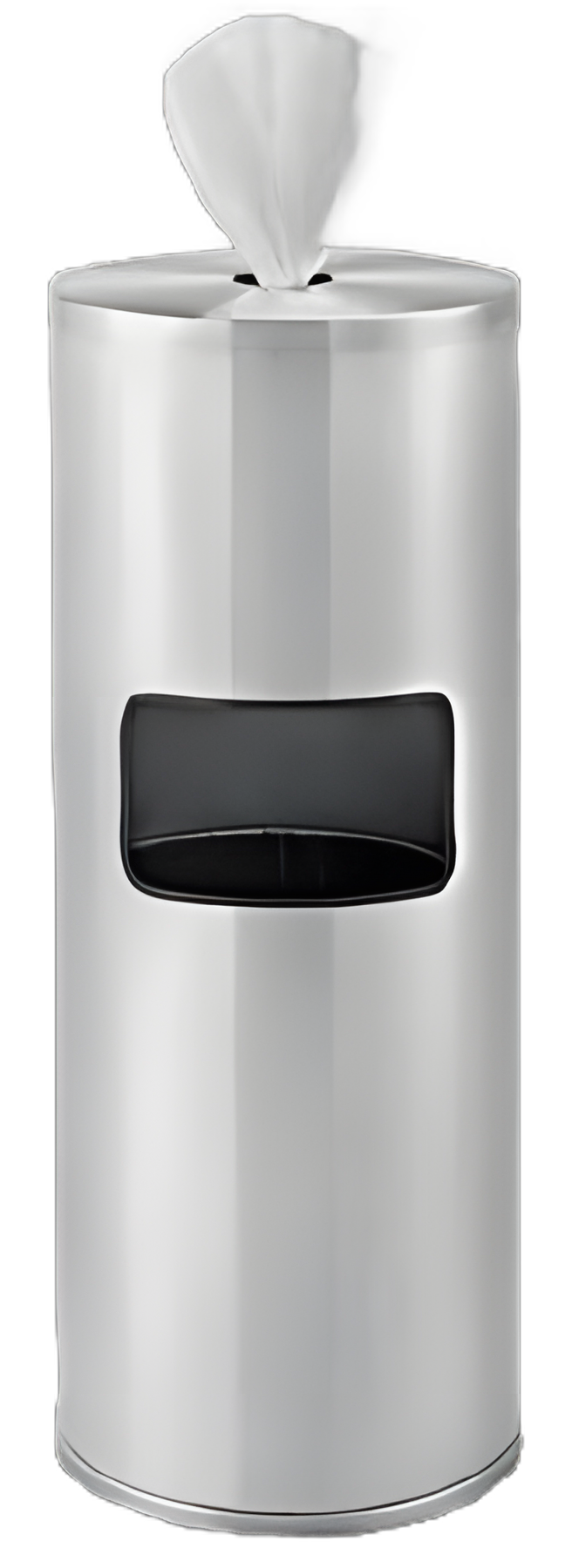 Stainless Steel Sanitizing Wipe Dispenser with Integrated Trash Can for Medical Facilities
