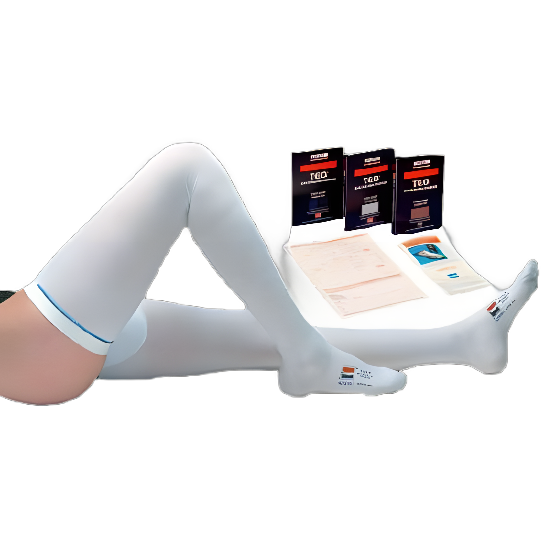 Anti-embolism Stocking T.E.D.™ Thigh High Medium / Short White Closed Toe