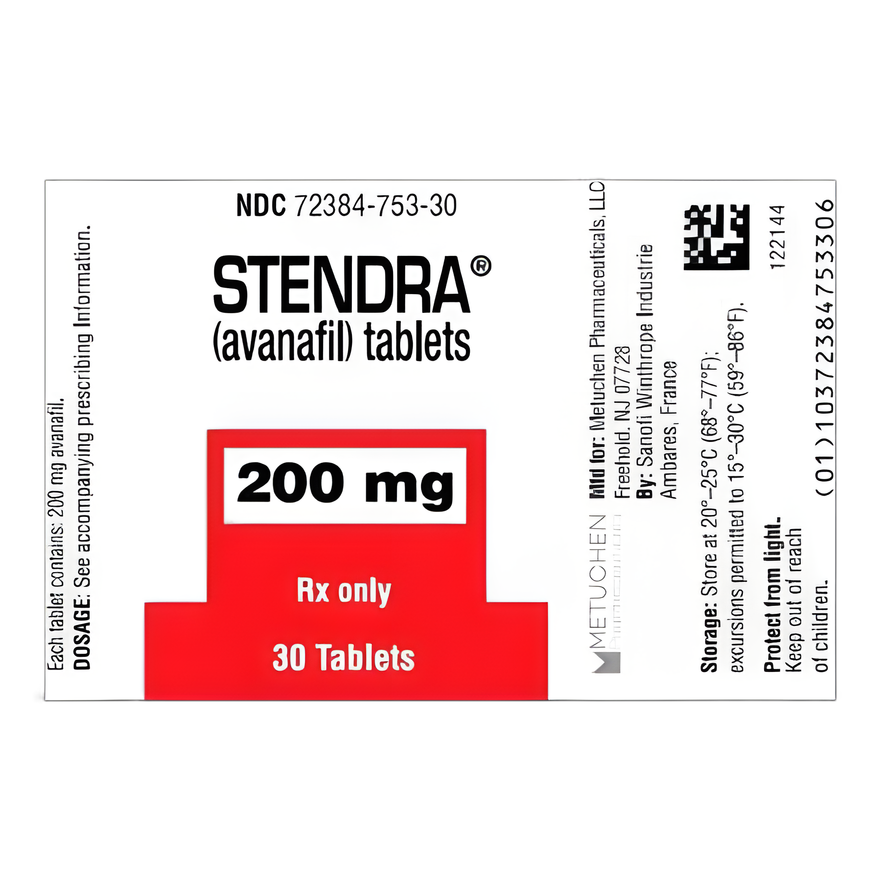 STENDRA® Avanafil 200 mg Tablet Bottle 30 Tablets