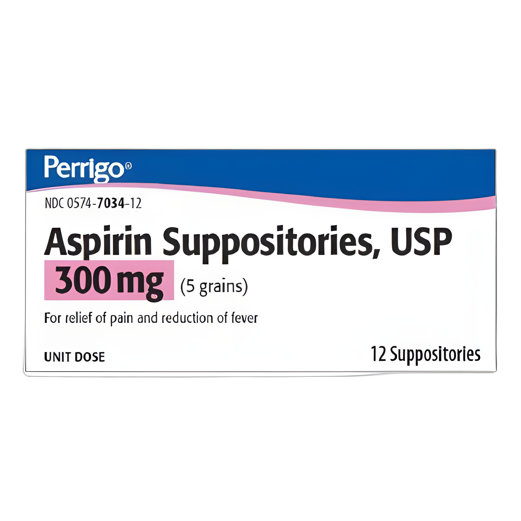 Pain Relief 300 mg Strength Aspirin Rectal Suppository 12 per Box