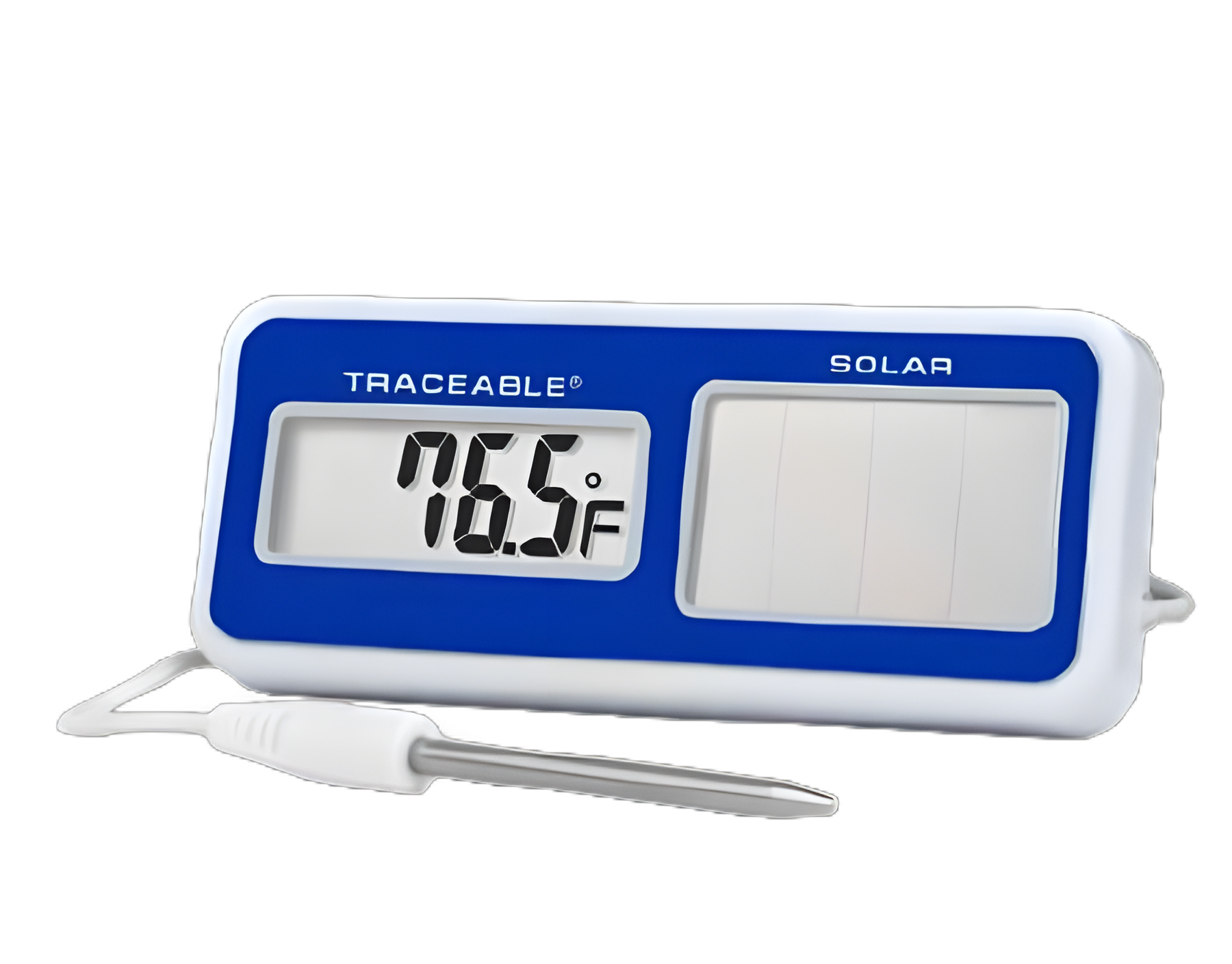 Traceable® Solar Powered Thermometer with Stainless Steel Probe, Fahrenheit/Celsius