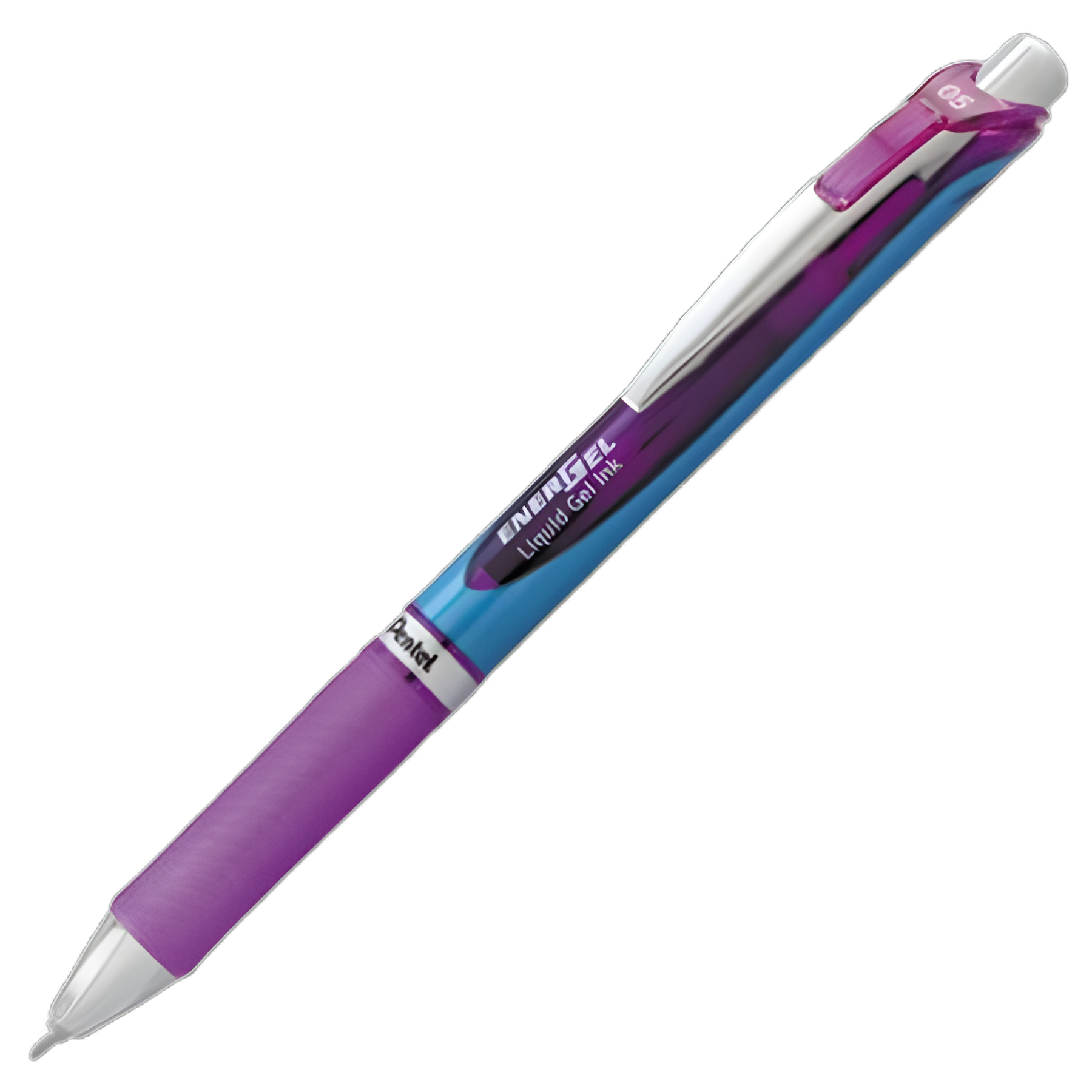 EnerGel RTX Gel Pen, Retractable, Fine 0.5 mm Needle Tip, Violet Ink, Violet/Blue Barrel