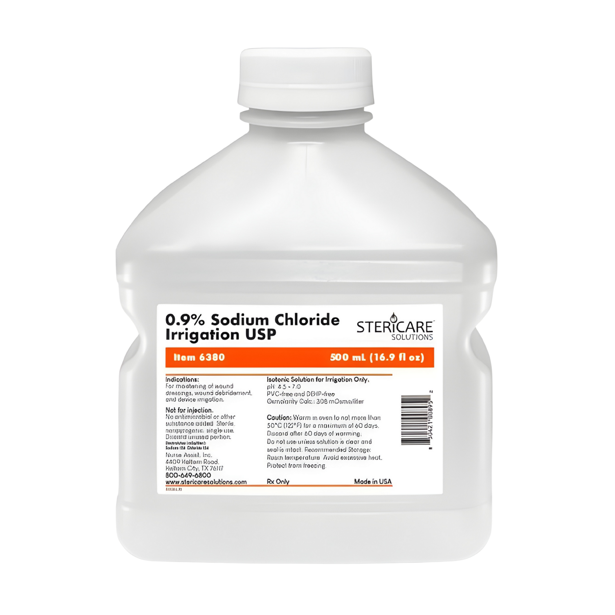Irrigation Solution (0.9% Sodium Chloride nor for injection) 500mL Sterile Bottle