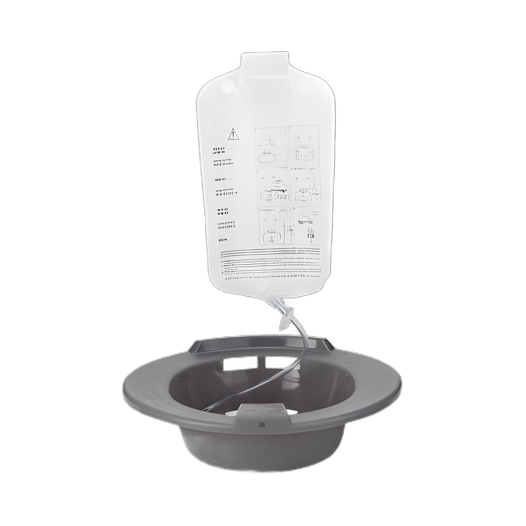McKesson Round Graphite Plastic Sitz Bath with 2000 mL Graduated Bag