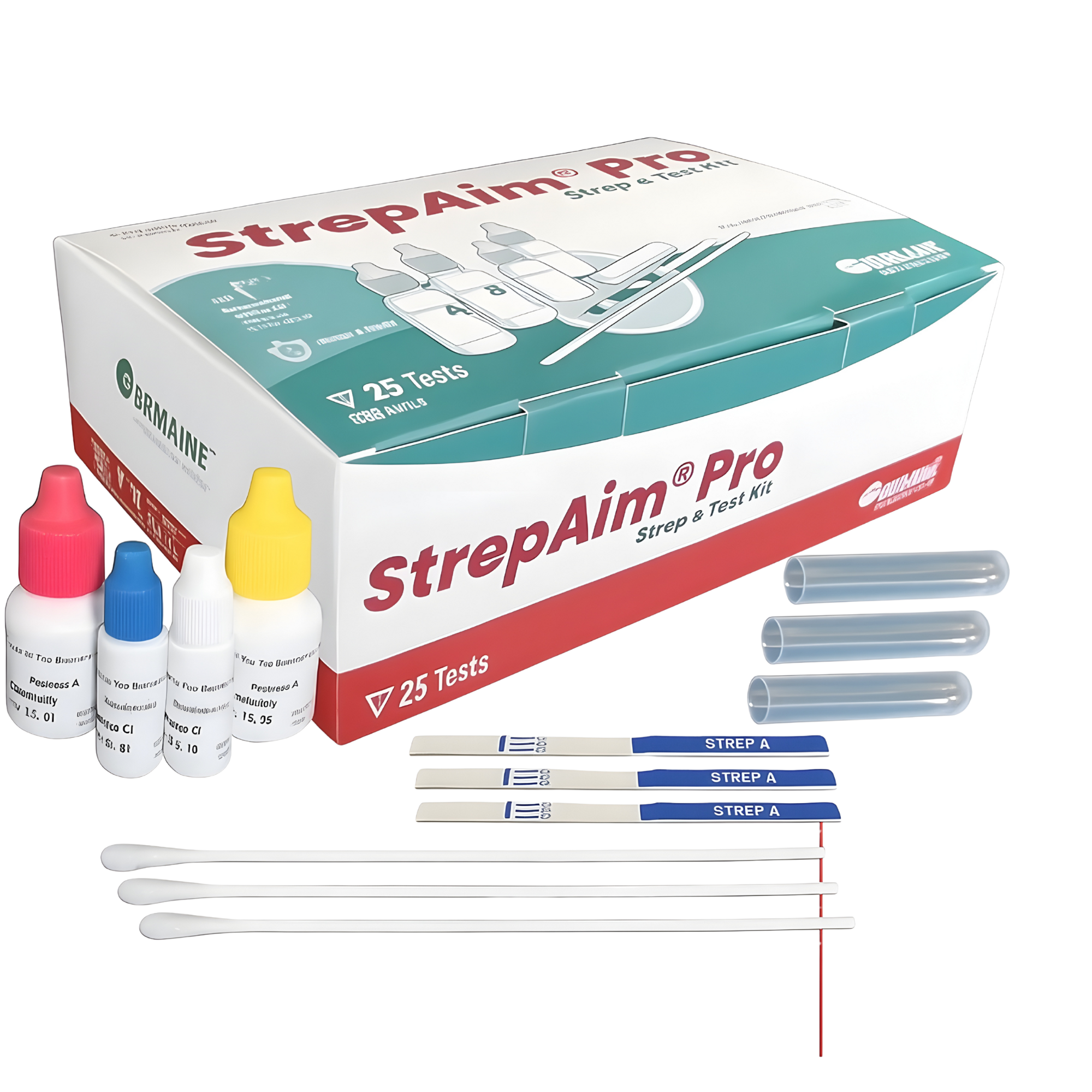 StrepAim® Pro # 73455 Strep A Test Kit, Clia Waived, Dipstick Test