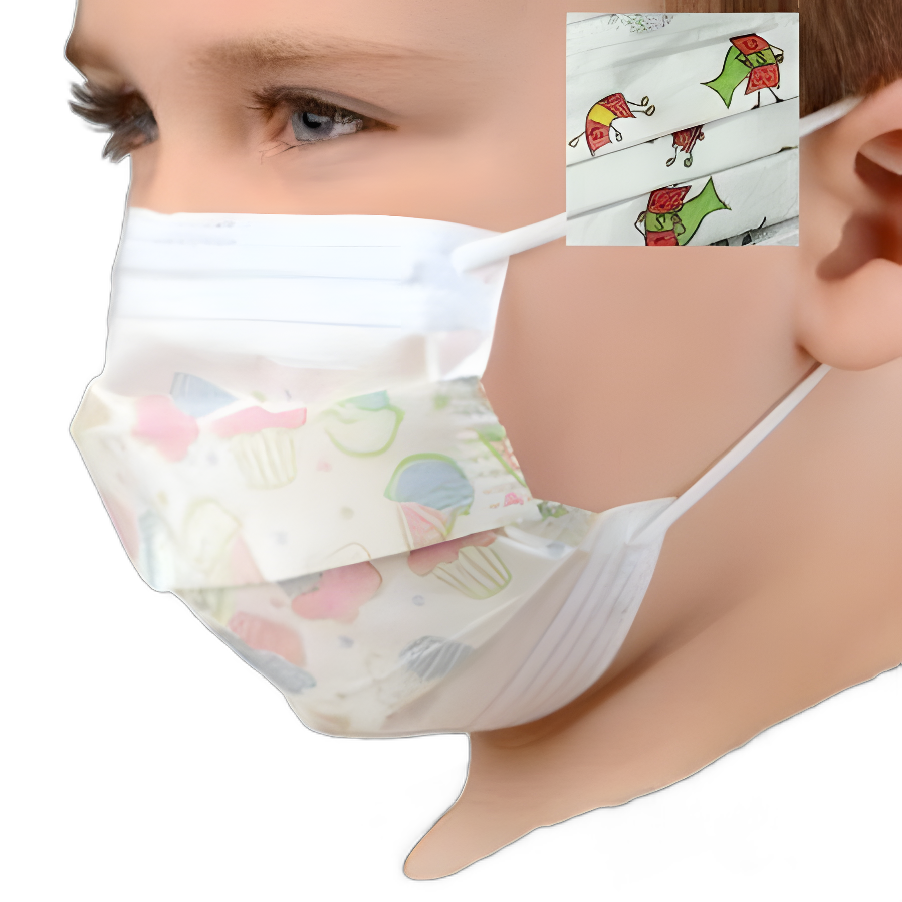 Procedure Mask Cardinal Health™ Pleated Earloops Child Size Kid Design (Dancing Bandages) NonSterile Not Rated Pediatric