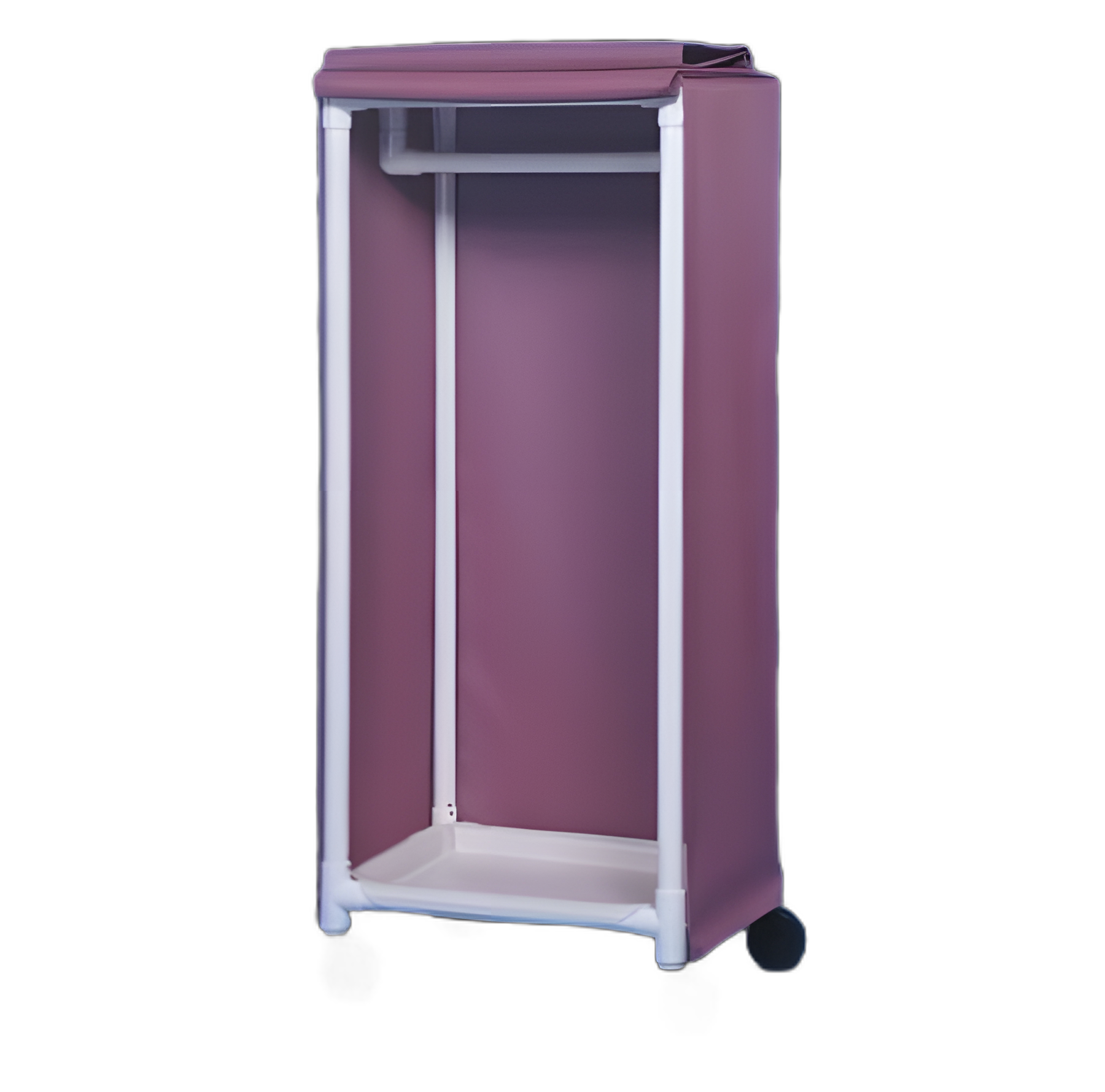 IPU Garment Rack in Wineberry Mesh with Easy-Roll Casters for Healthcare Facilities