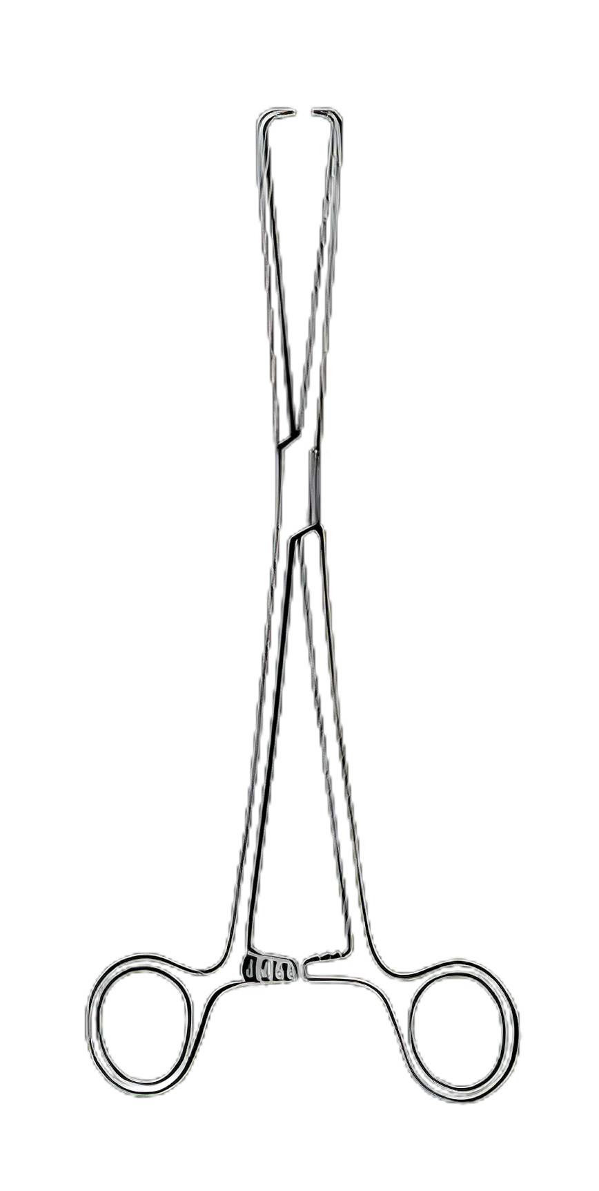 Tenaculum Forceps Merit™ Schroeder 10 Inch Length Offuce Grade Pakistan Stainless Steel NonSterile Ratchet Lock Finger Ring Handle Straight 1 X 1 Rounded Prongs