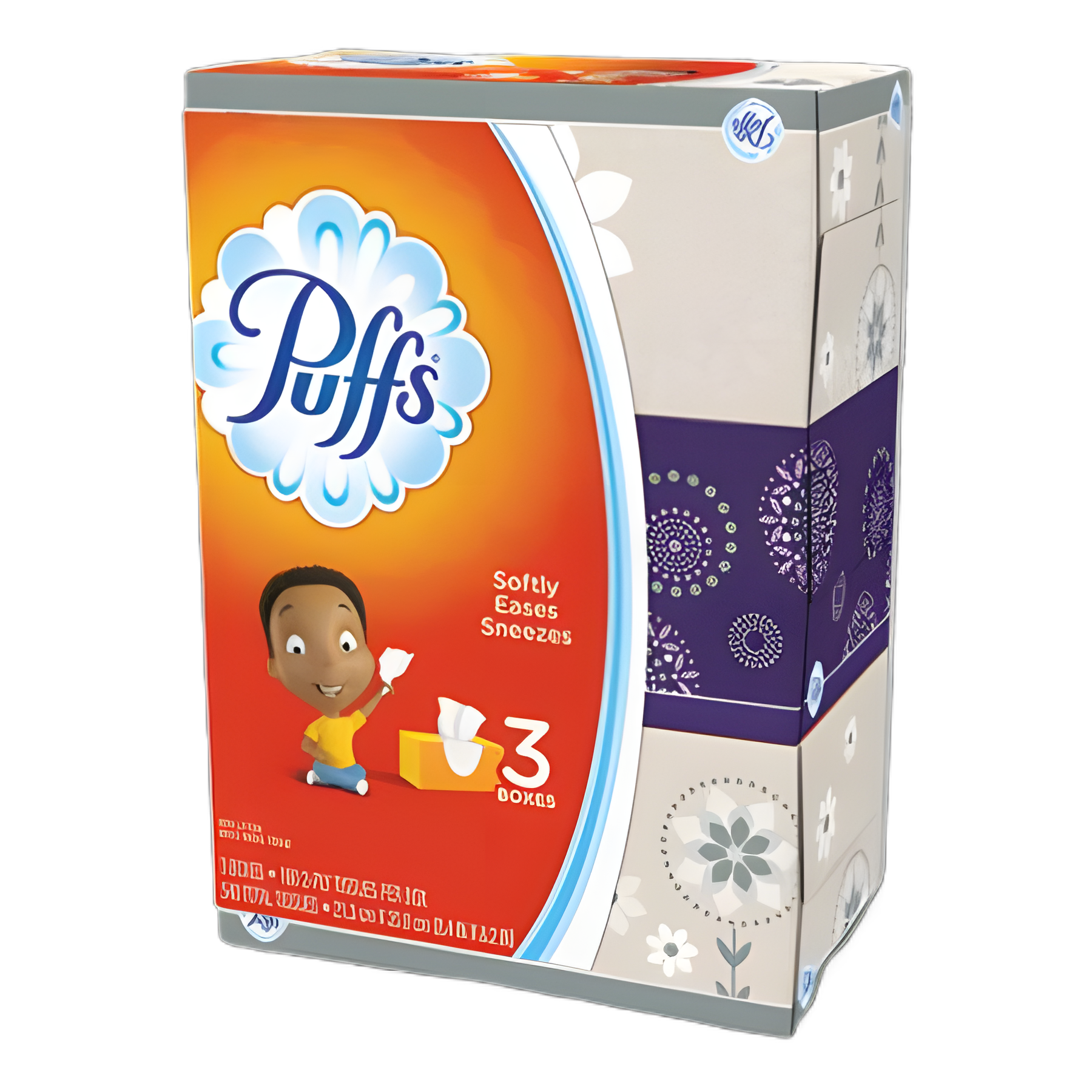Puffs® White Facial Tissue, 2-Ply, Dermatologist Tested, 180 Sheets/Box, 3 Pack