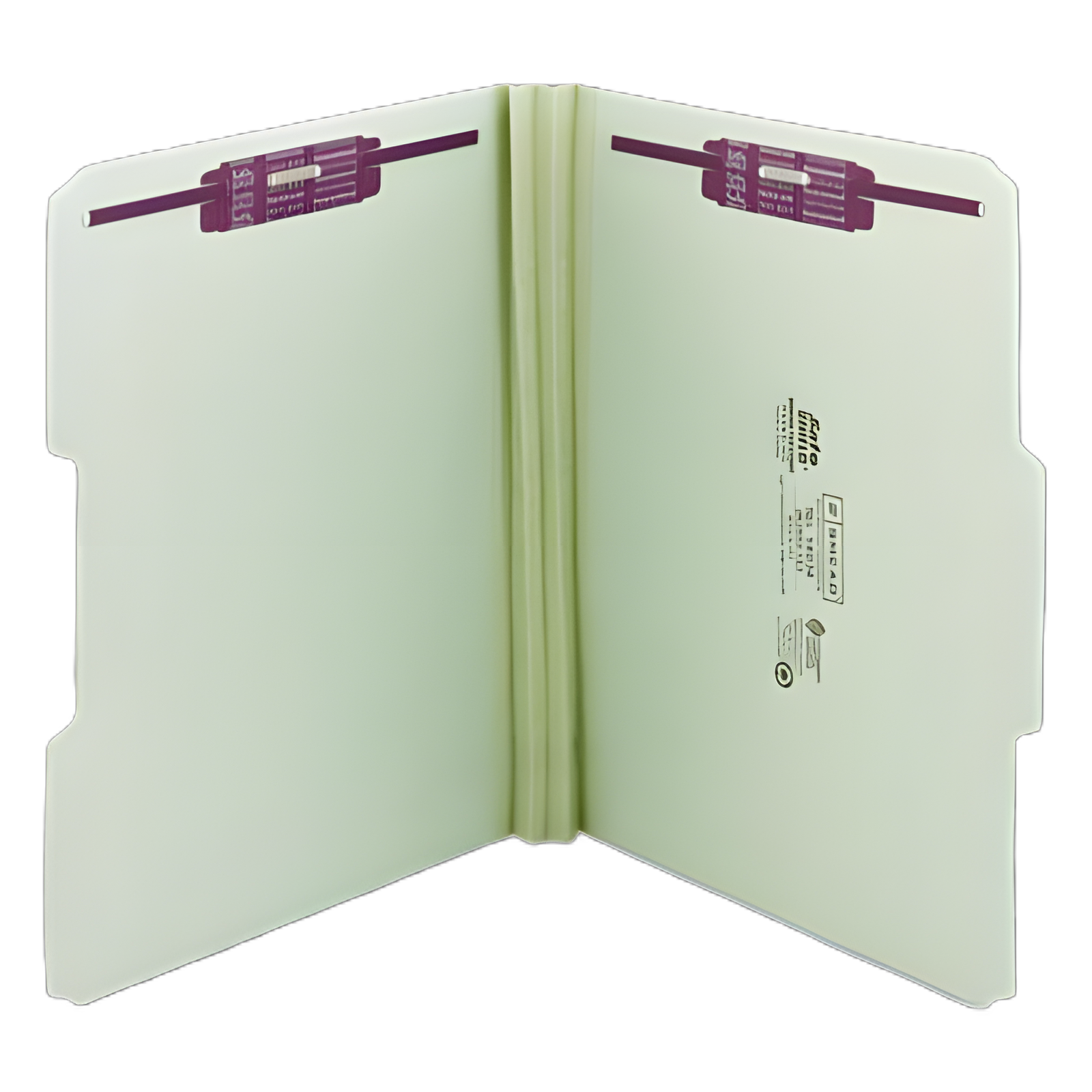 Recycled Pressboard Fastener Folders, 1/3-Cut Tabs, Two SafeSHIELD Fasteners, 2" Expansion, Letter Size, Gray-Green, 25/Box