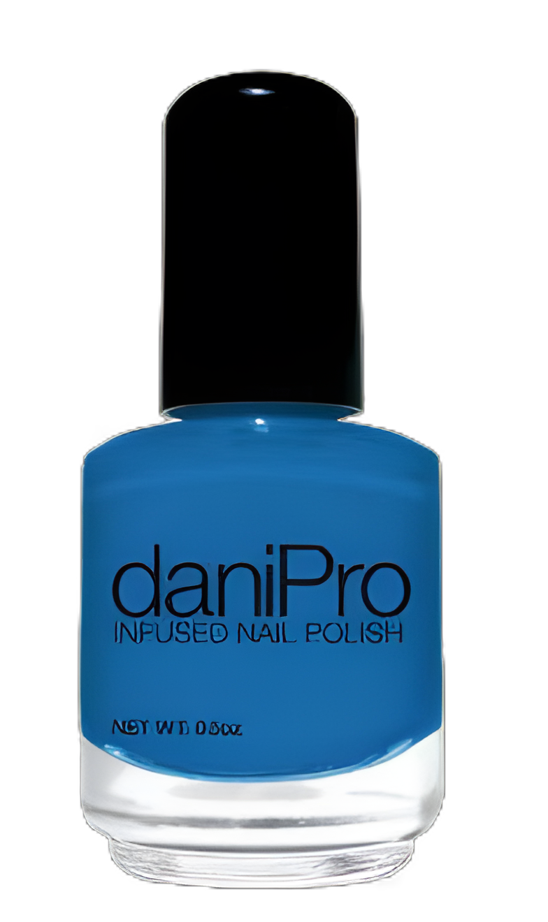 daniPro True Blue Nail Polish with Undecylenic Acid, 0.5 oz - Doctor Formulated, Chip-Resistant