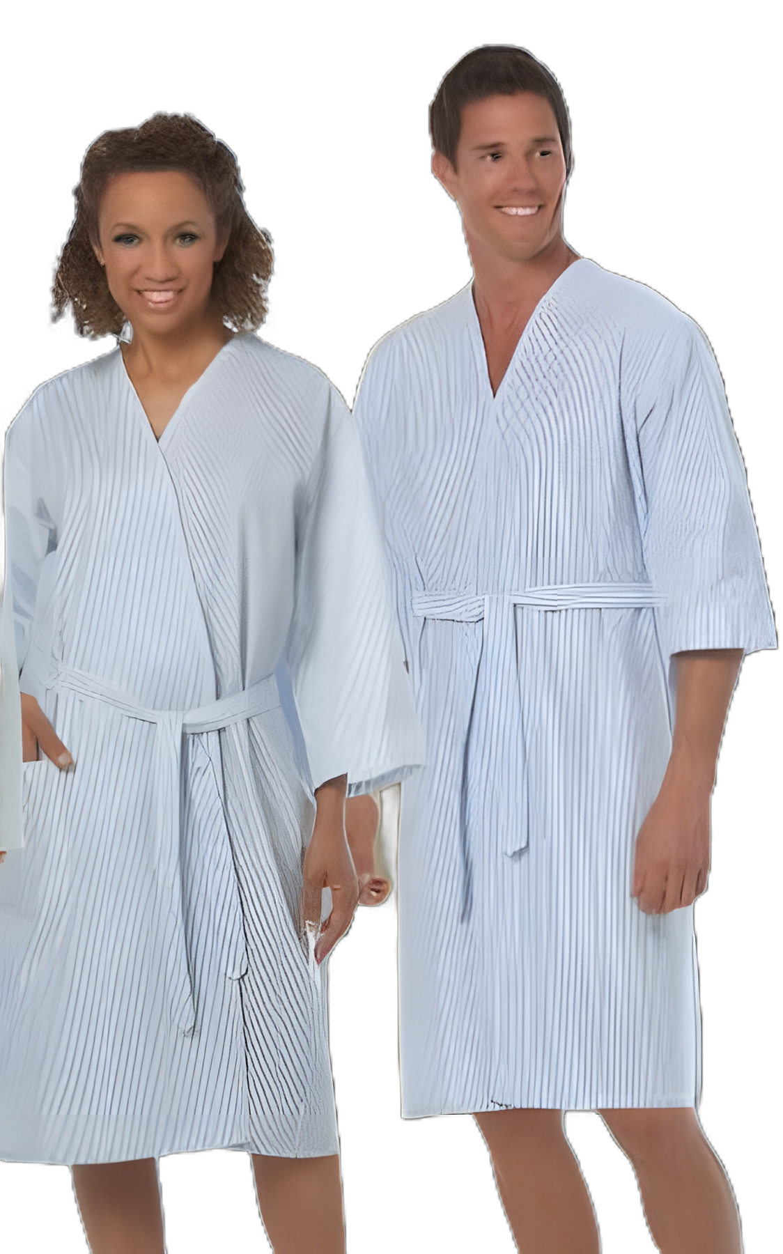Patient Robe Unisex 2X-Large Blue Stripe Reusable