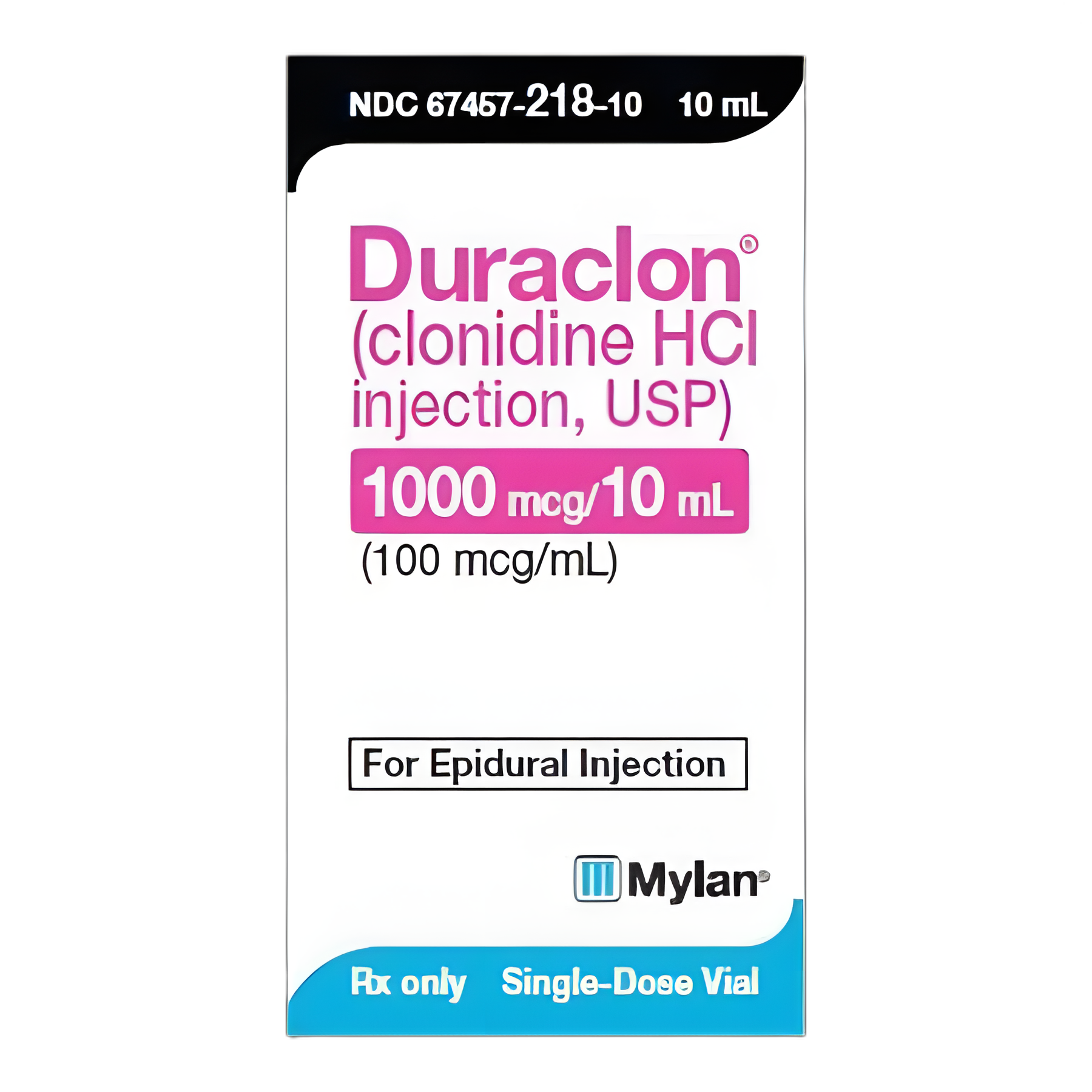Duraclon® Clonidine HCl, Preservative Free 100 mcg / mL Injection Single-Dose Vial 10 mL