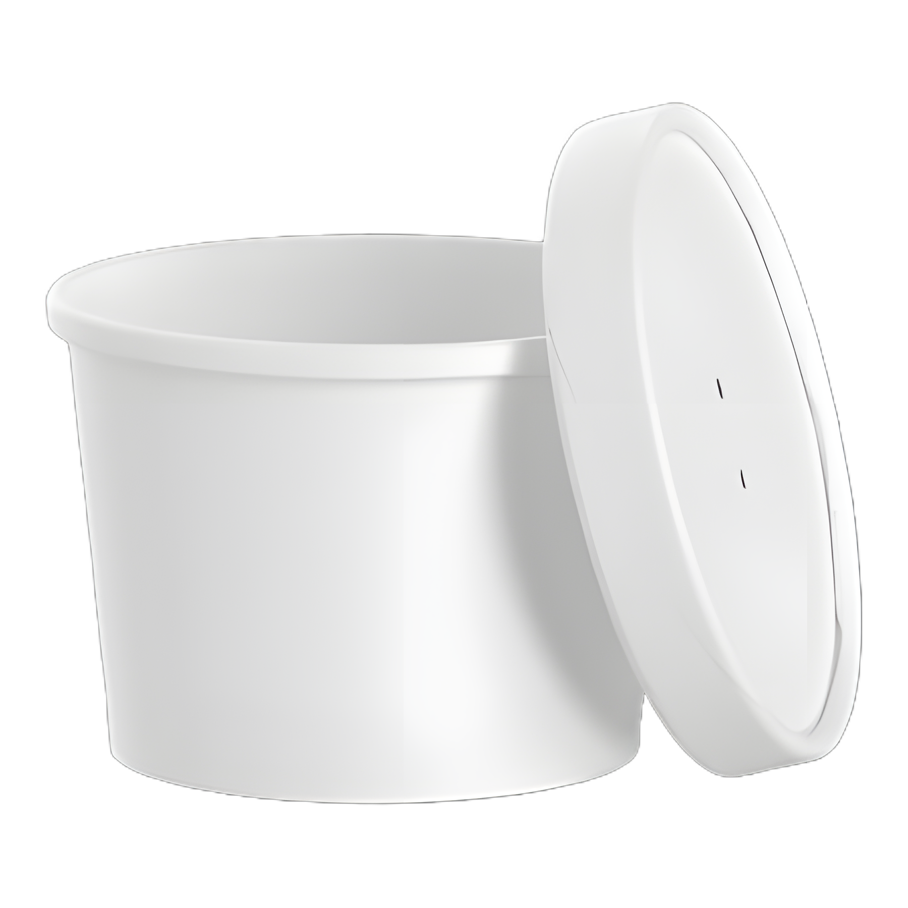 Flexstyle® Single-Use Medical Food Container with Lid, White Paper, 3.2" Dia x 2.8" H