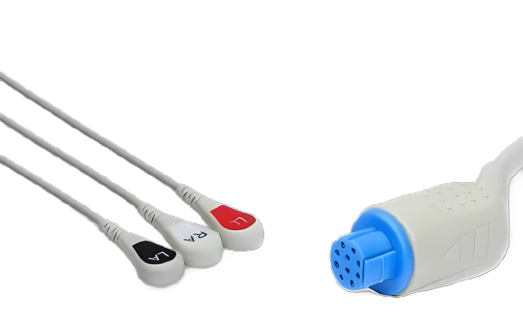 Datex 3-Foot 3-Lead ECG Cable with Snap Connectors for ECG Electrodes