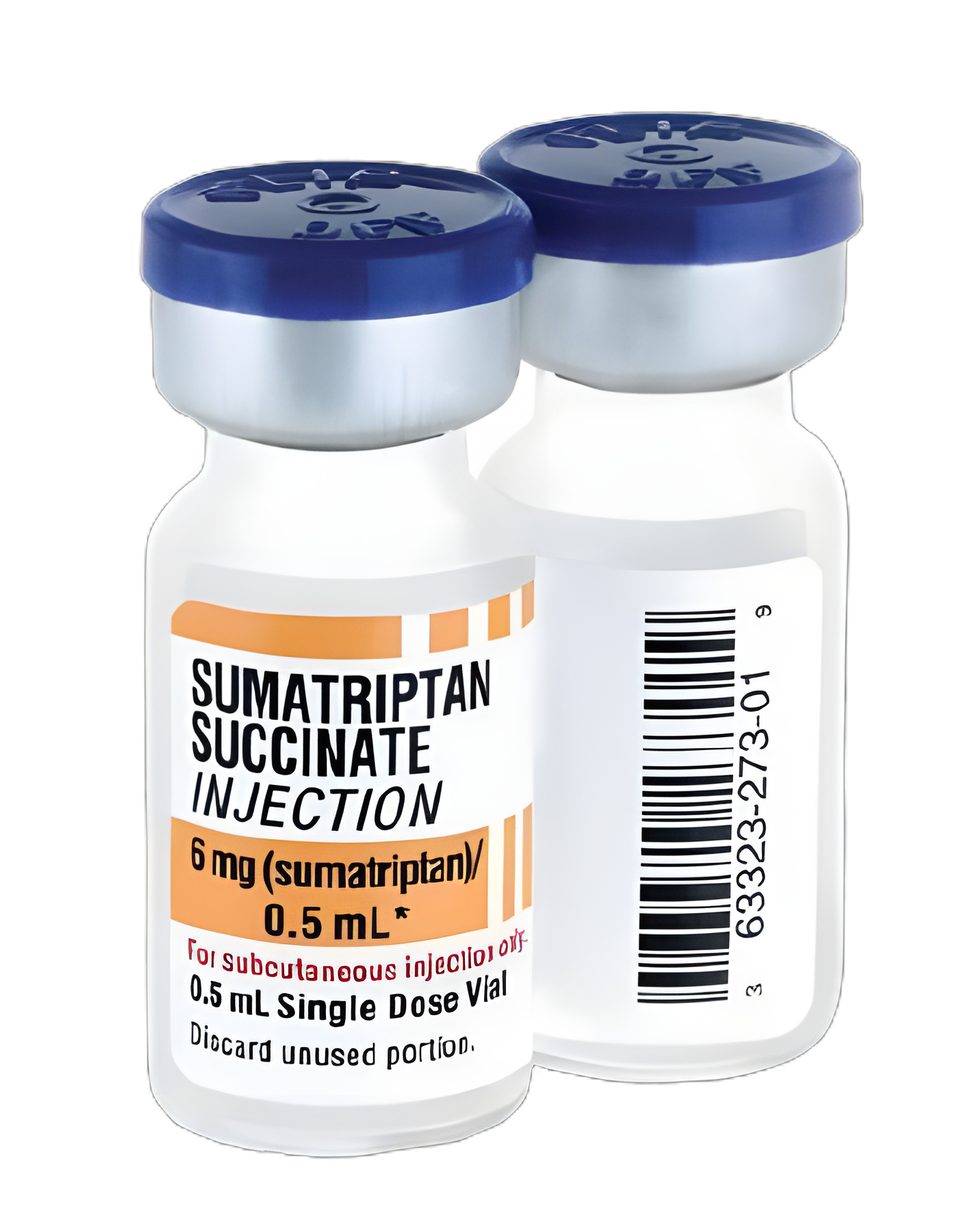 Sumatriptan Succinate 6 mg / 0.5 mL Injection Single-Dose Vial 0.5 mL - 63323027301