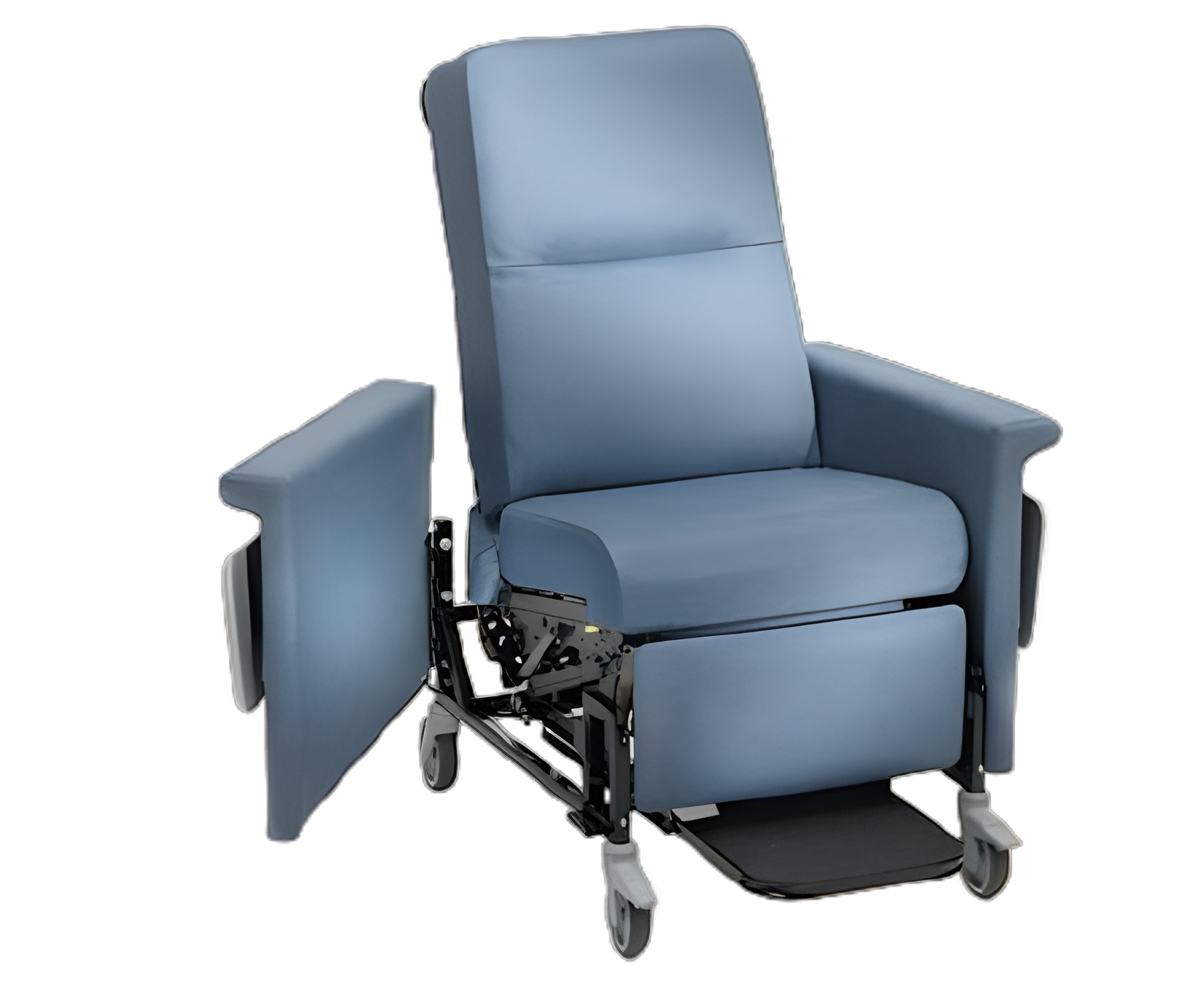 Transport Manual Recliner 858 Series Cranberry Vinyl 5 Inch Casters