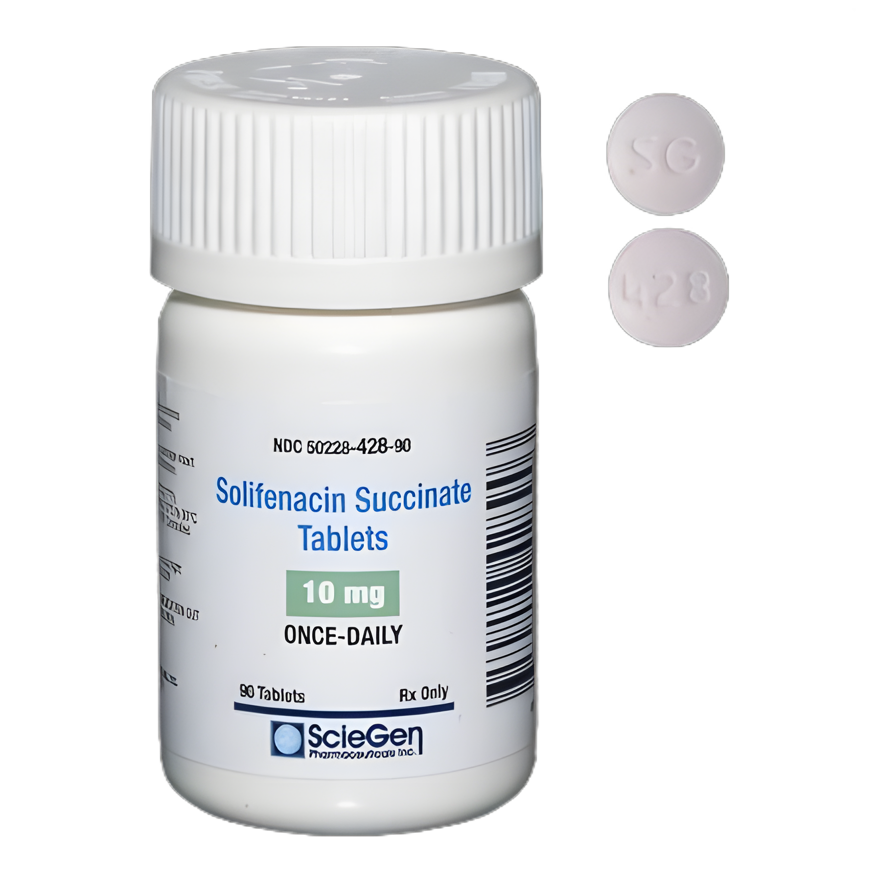 Solifenacin Succinate 10 mg Tablets by Sciegen Pharmaceuticals - Bottle of 90
