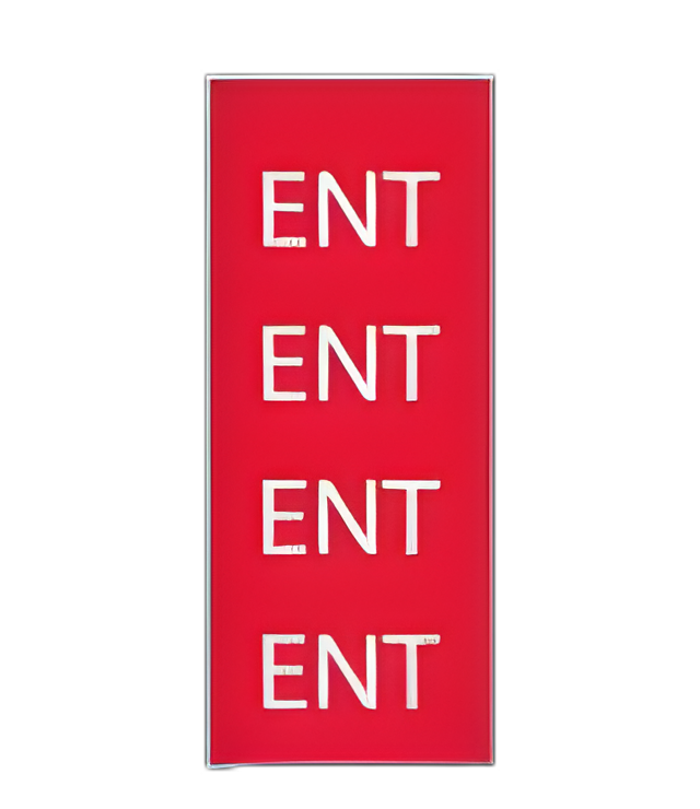 Key Surgical® Multipurpose ENT Pre-Printed Labels - Red Paper with White Diagram, 8.5x11 Inch