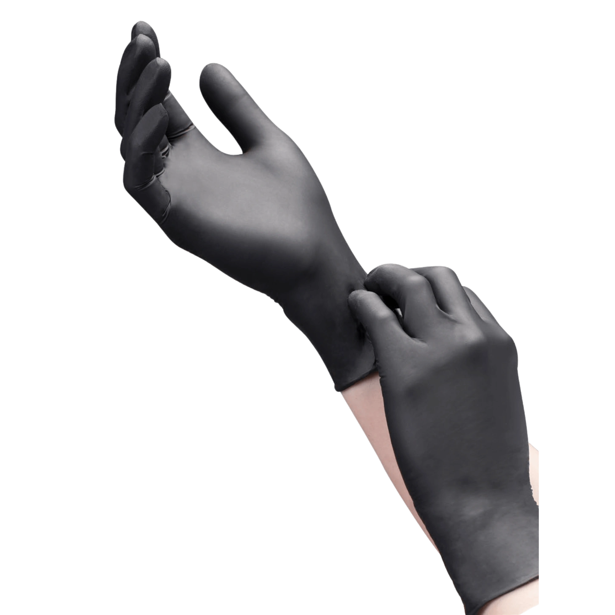 Omni International 213 Extra Large Black Nitrile Exam Glove Powder-Free Micro-Textured Fingertips