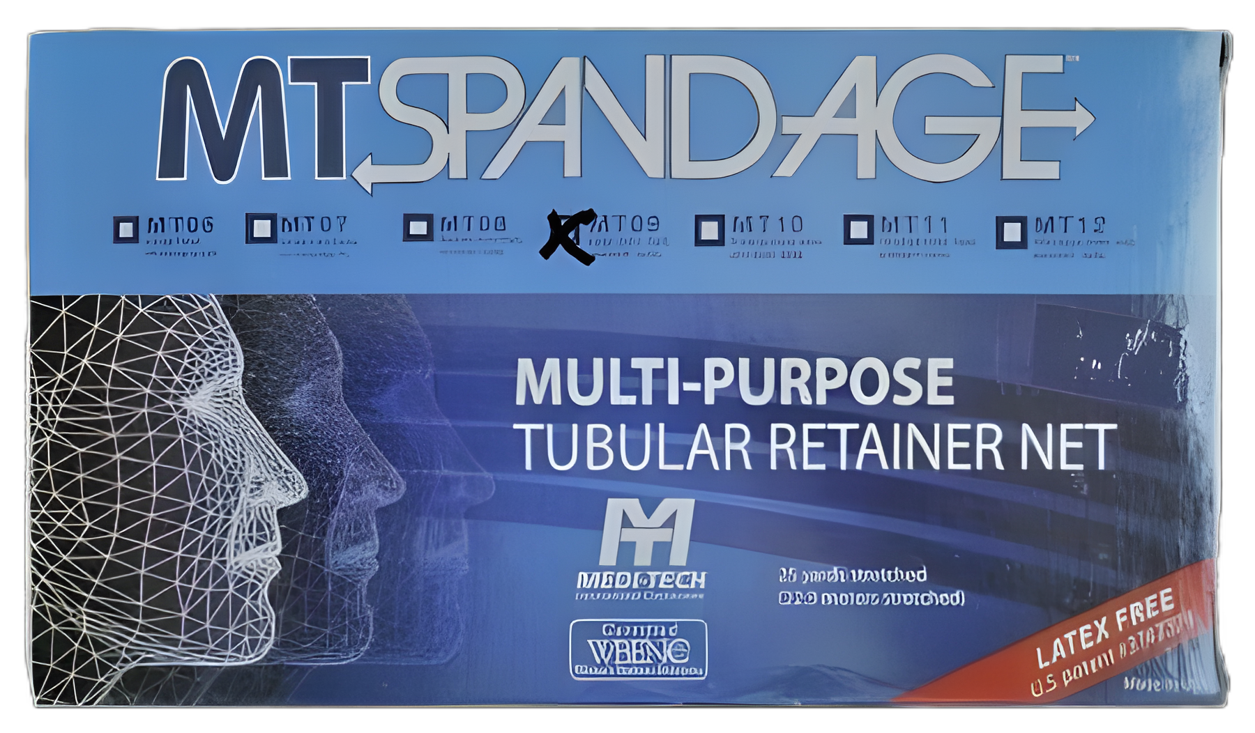 MT Spandage Tubular Elastic Net Retainer Dressing, Size 9, Large - 10 Yard Roll for Chest/Back/Perineum/Axilla