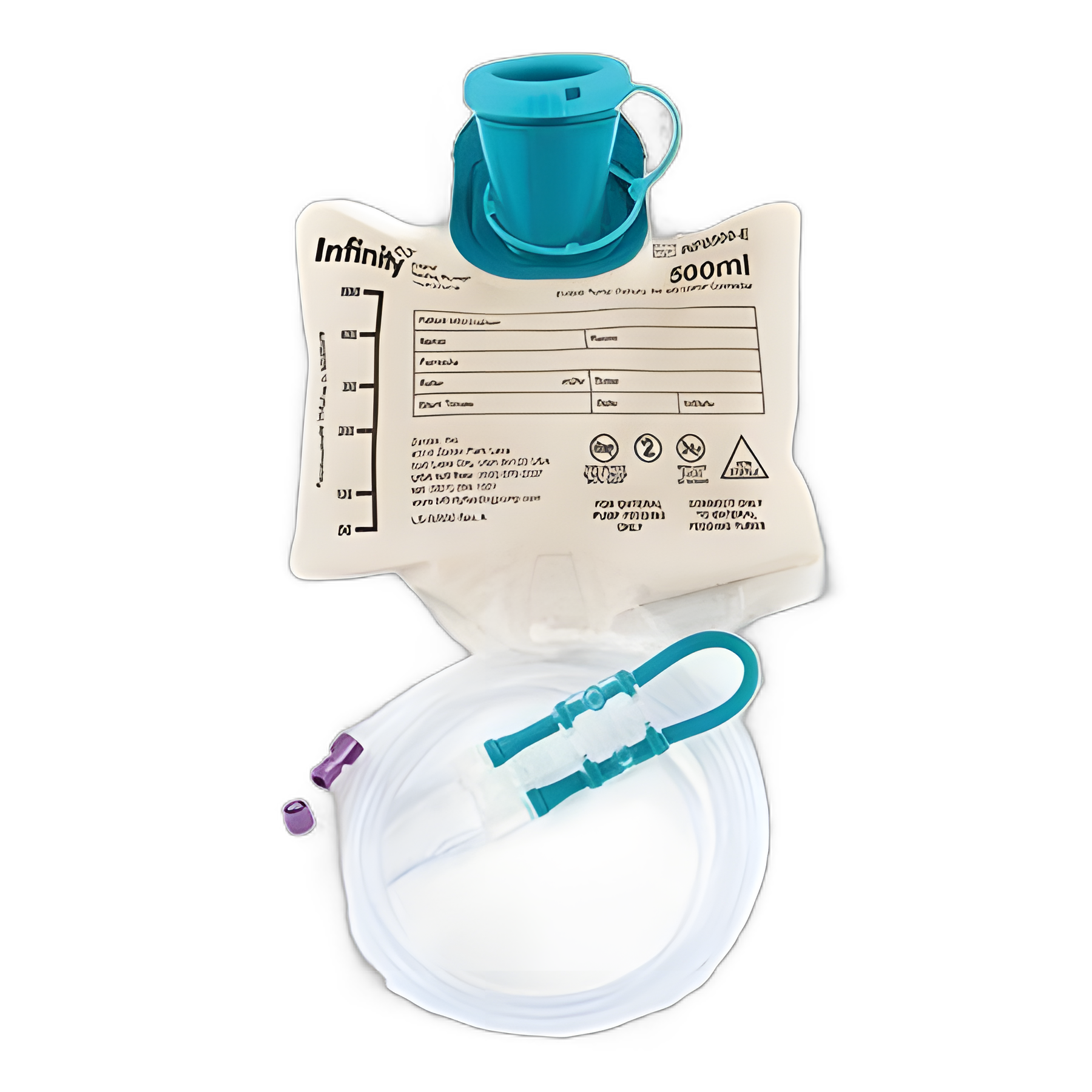 Infinity 500 mL Silicone Enteral Feeding Pump Bag Set with ENFit Connector