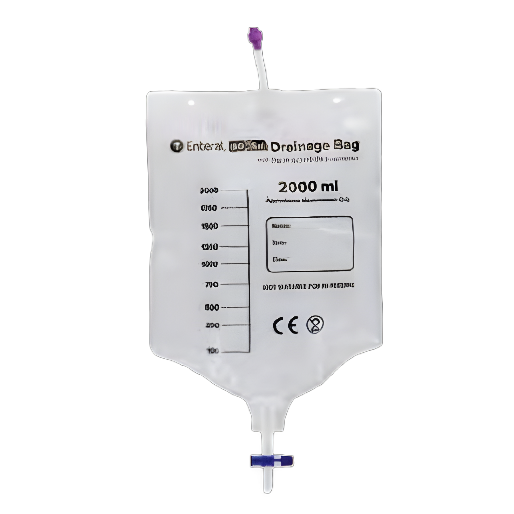 Enteral Drainage Bag ENFit® Without Tubing 2000 mL Sterile ENFit® Connector Barrier