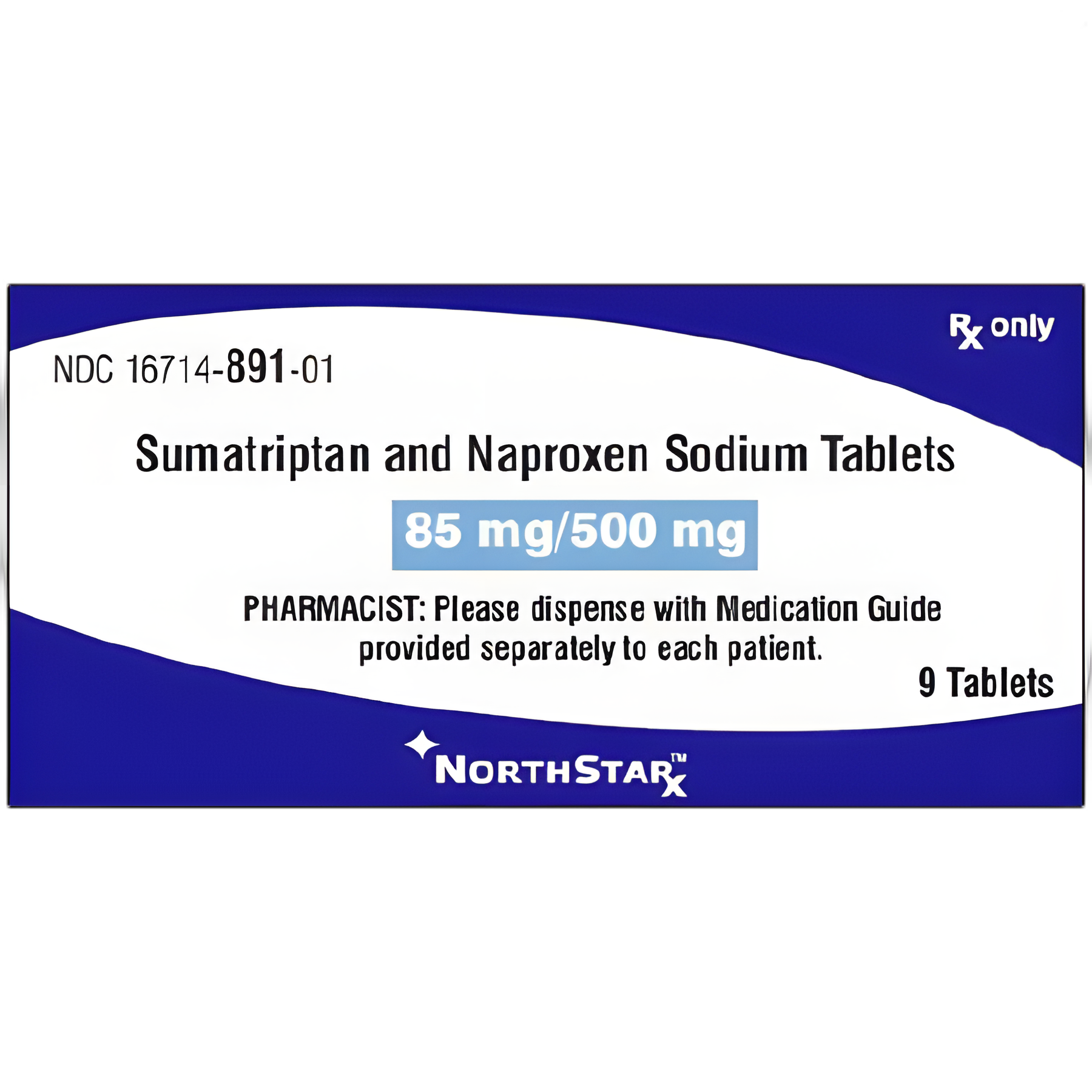 Sumatriptan Succinate / Naproxen Sodium 85 mg - 500 mg Tablets for Migraine Relief