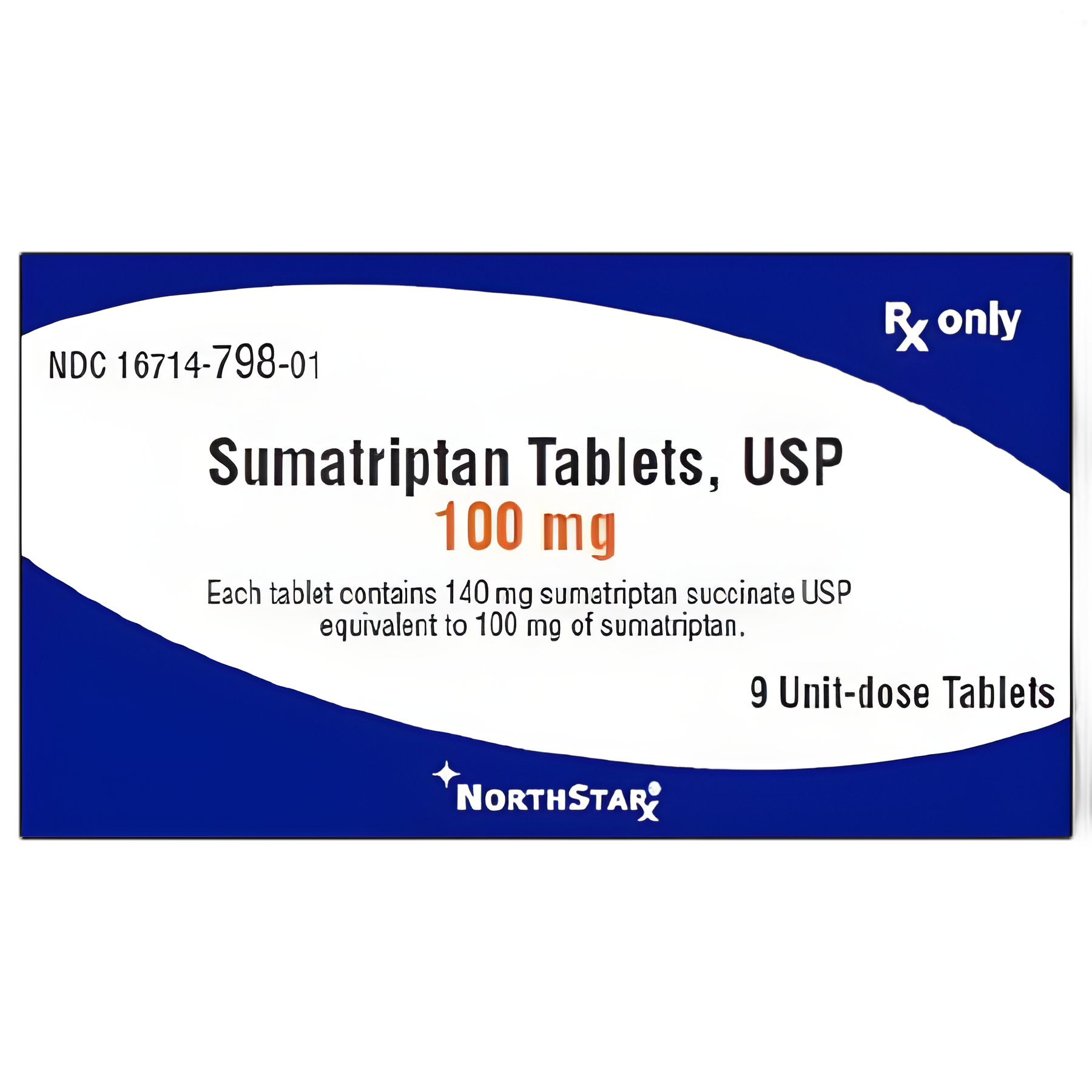 Sumatriptan Succinate 100 mg Tablets - Migraine Relief - 9 Tablet Blister Pack