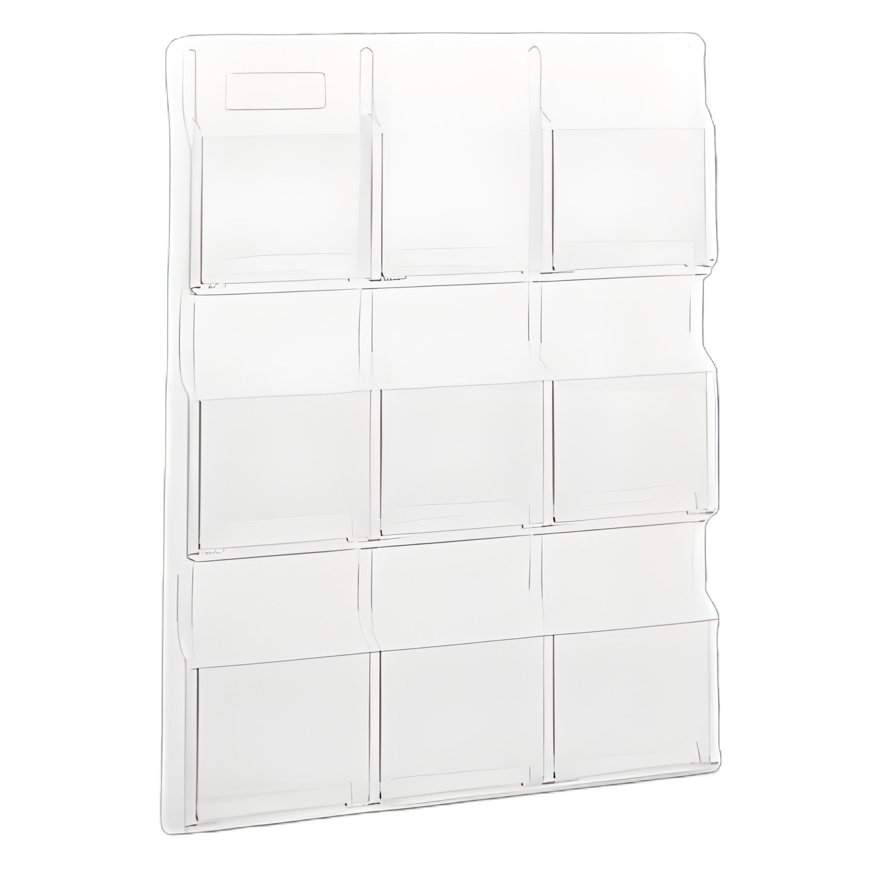 Reveal Clear Literature Displays, 9 Compartments, 30w x 2d x 36.75h, Clear