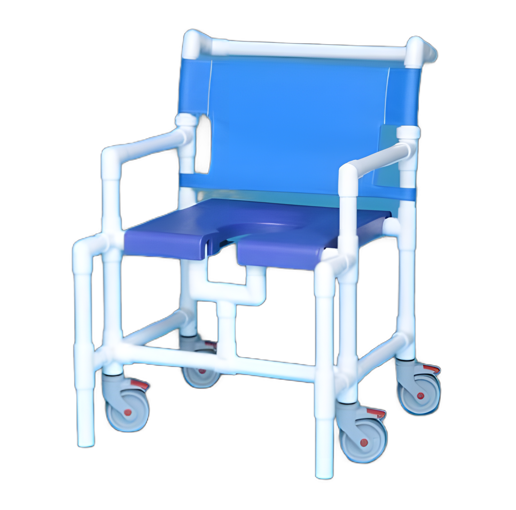 IPU® Shower Chair with Fixed Arms, PVC Frame and Mesh Backrest, 28 Inch Seat Width, 450 lbs. Weight Capacity