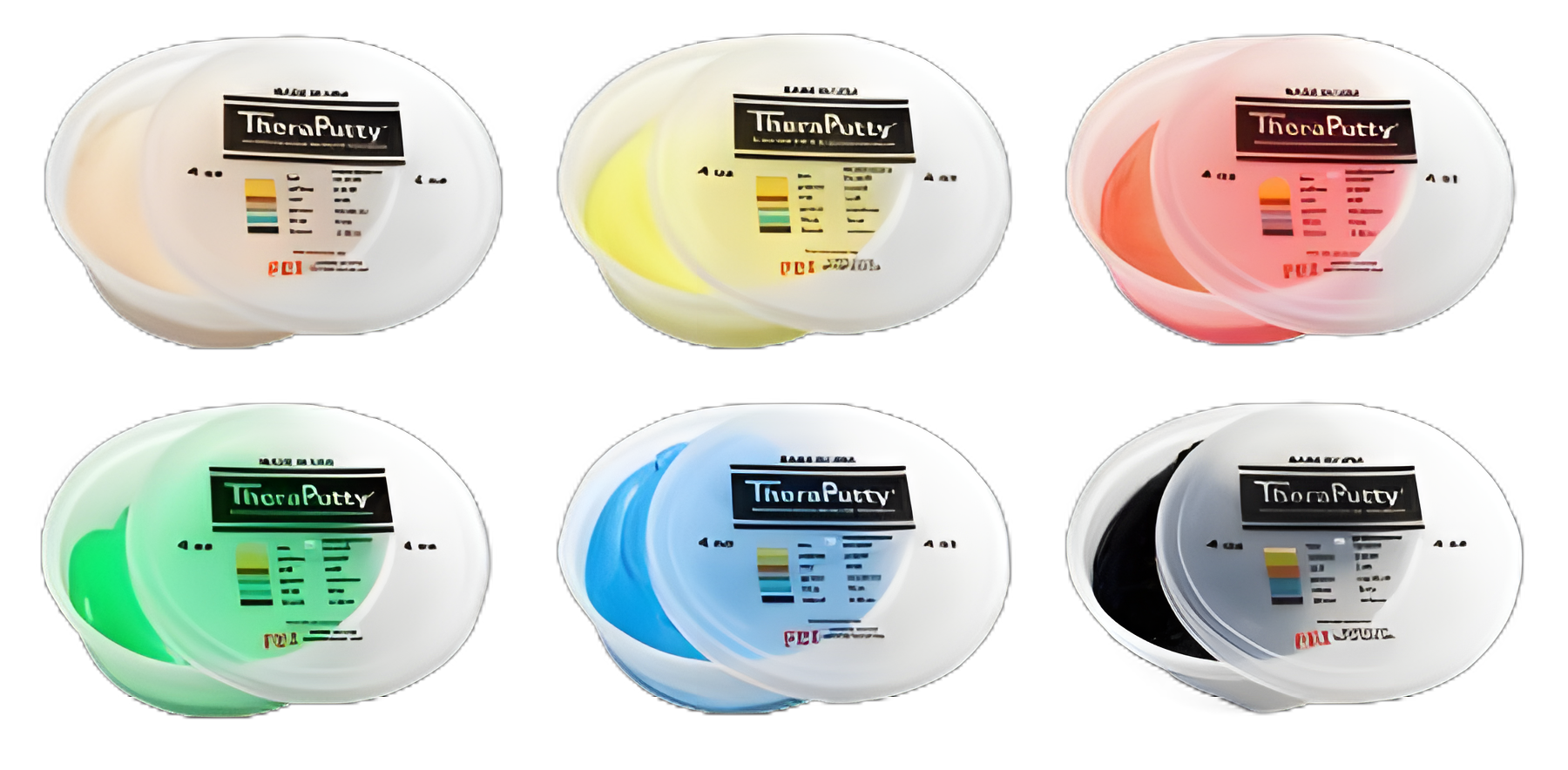 Therapy Putty Set CanDo® TheraPutty® 2X-Soft / X-Soft / Soft / Medium / Firm / X-Firm 6 X 4 oz.