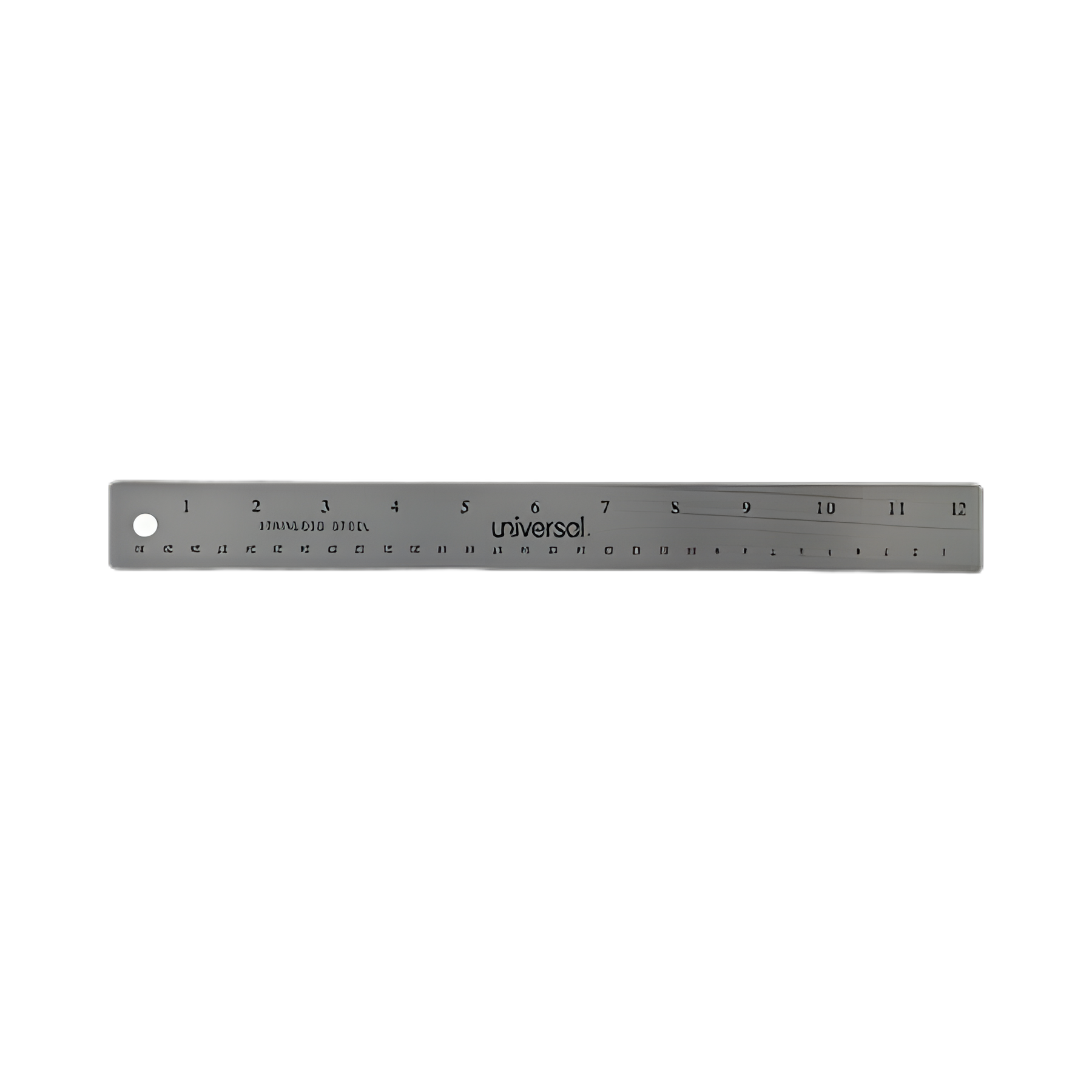 Stainless Steel Ruler with Cork Back and Hanging Hole, Standard/Metric, 12" Long