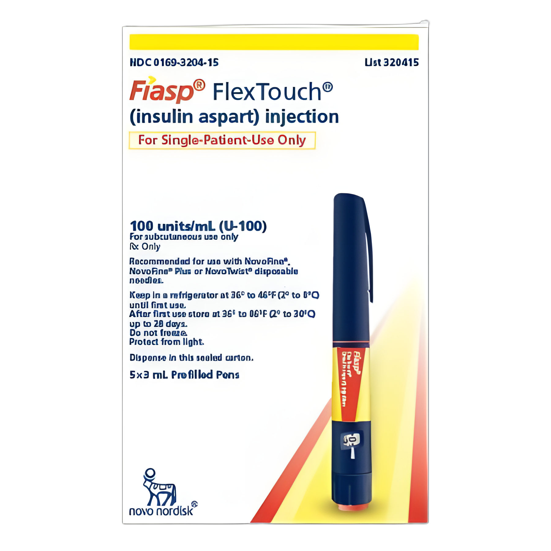 Fiasp FlexTouch Insulin Aspart 100 U/mL Pre-Filled Pen - Fast-Acting Insulin Injection for Diabetes Management
