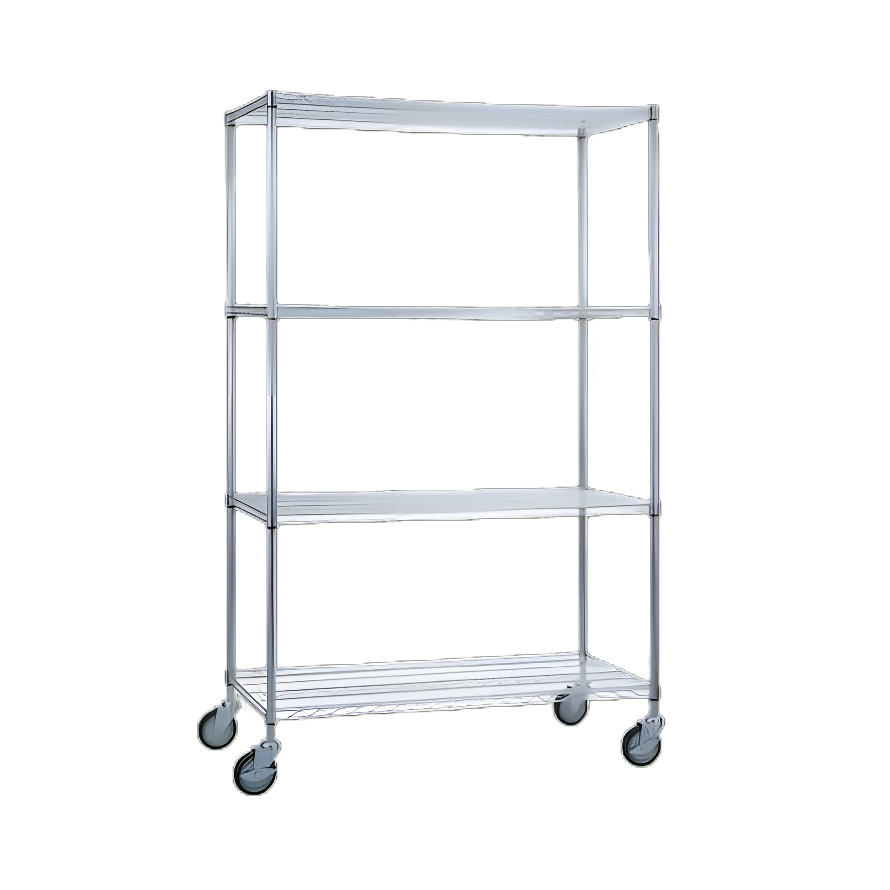 Heavy Duty Linen Cart with 4 Adjustable Shelves - 1000 lbs Capacity, Chrome Plated with 5 Inch Locking Casters
