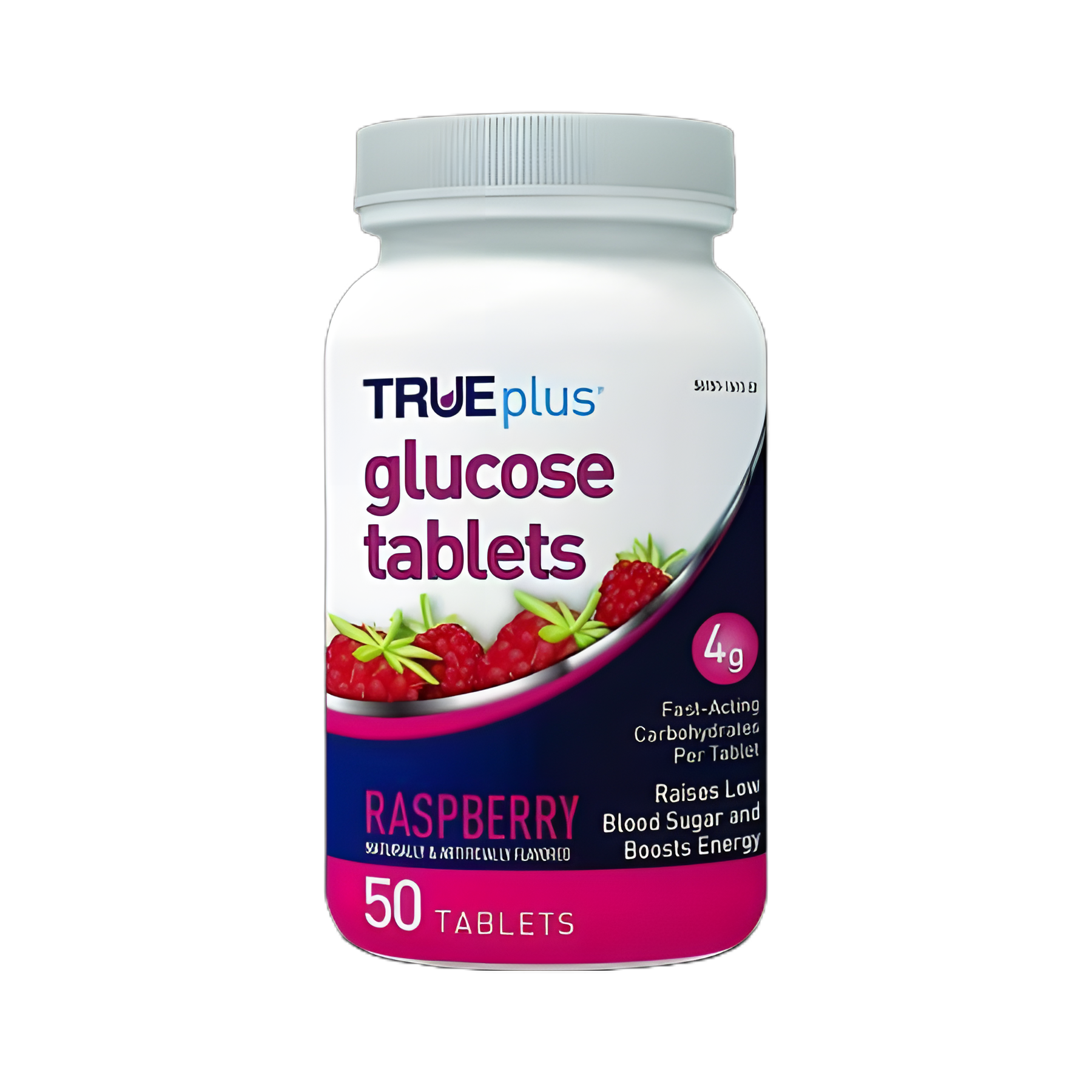 Glucose Supplement TRUEplus™ 50 per Bottle Chewable Tablet Raspberry Flavor