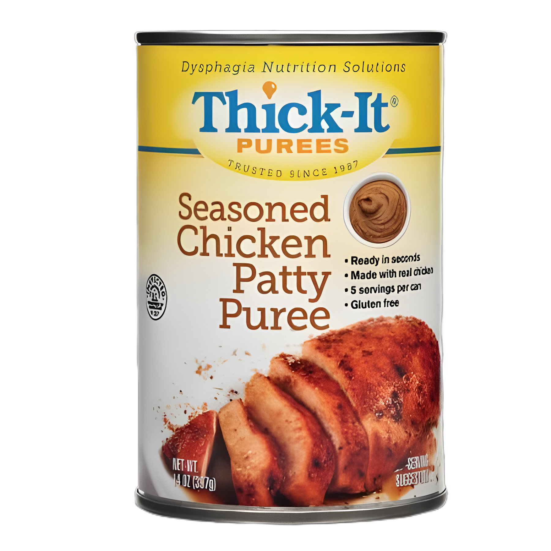 Thickened Food Thick-It® 14 oz. Can Seasoned Chicken Patty Flavor Puree IDDSI Level 4 Extremely Thick/Pureed