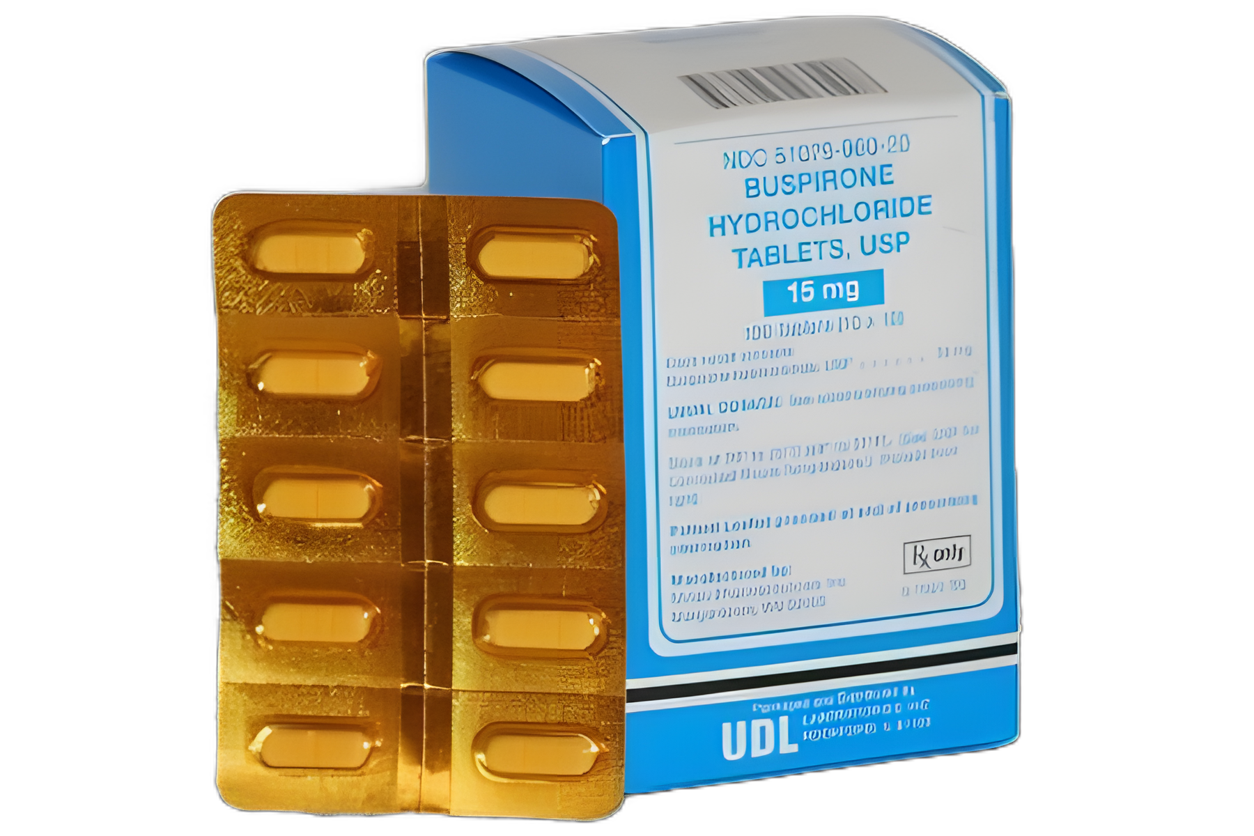 Buspirone HCl 15 mg Tablet Unit Dose Box 100 Tablets