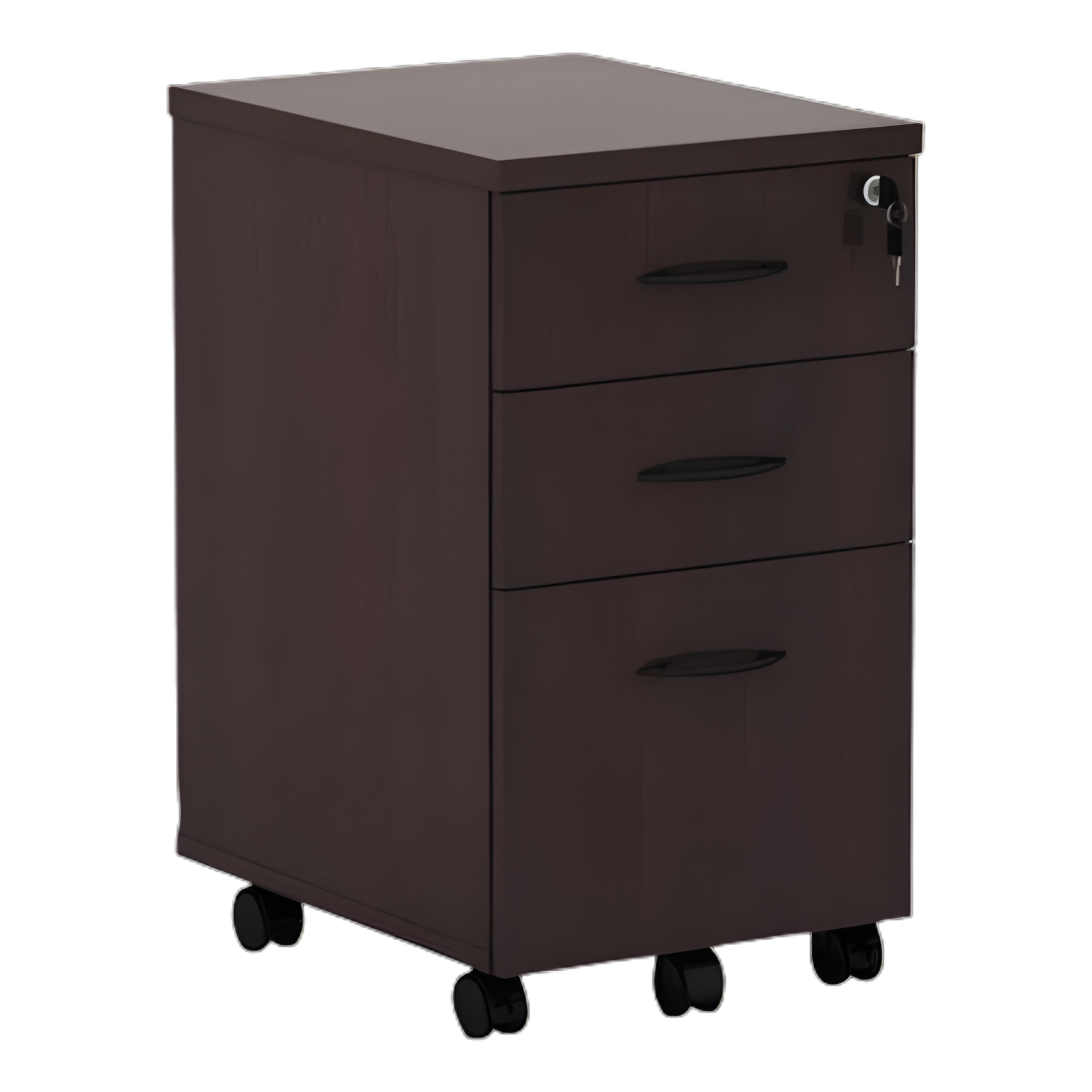 Alera Valencia Series Mobile Pedestal File, Left/Right, 3-Drawers: Box/Box/File, Legal/Letter, Mahogany, 15.88 x 20.5 x 28.38