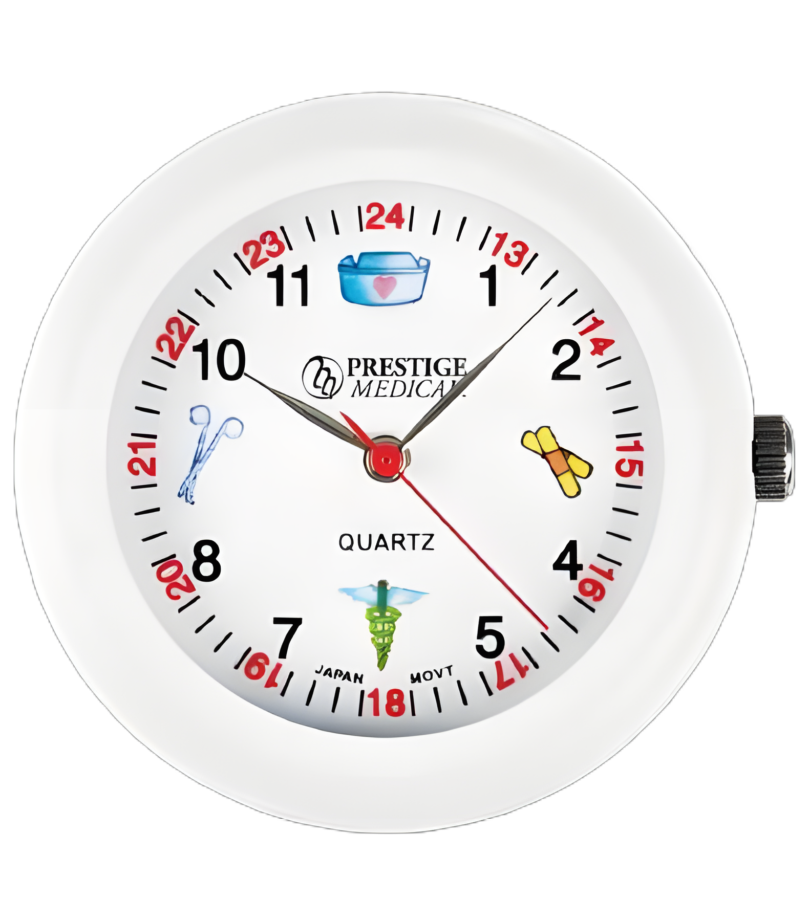 Medical Watch Attach to Stethoscope Quartz™ 24 Hours Dial Display - 1689-WHT